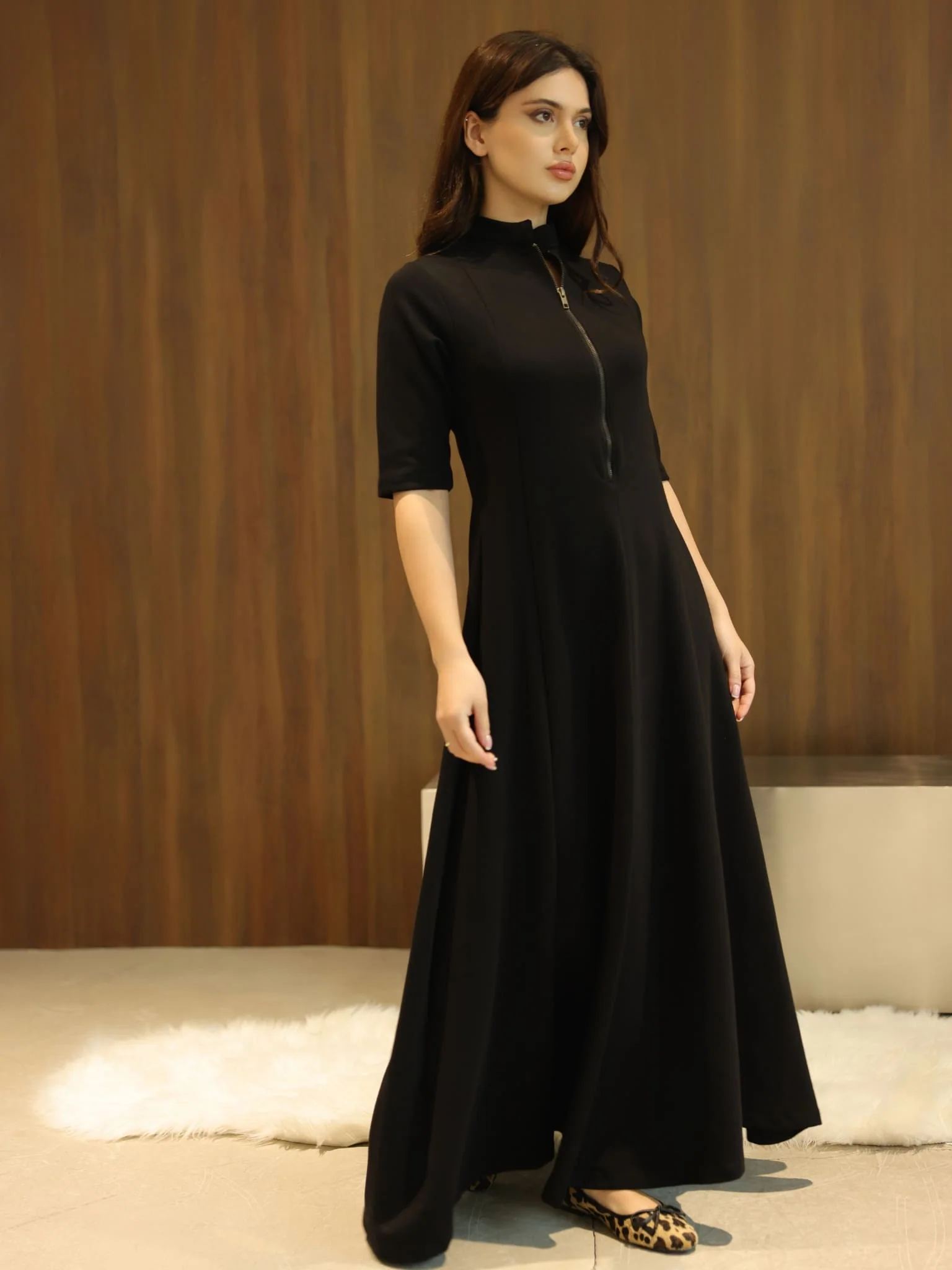 Haelin Panel Black Dress - Image 4
