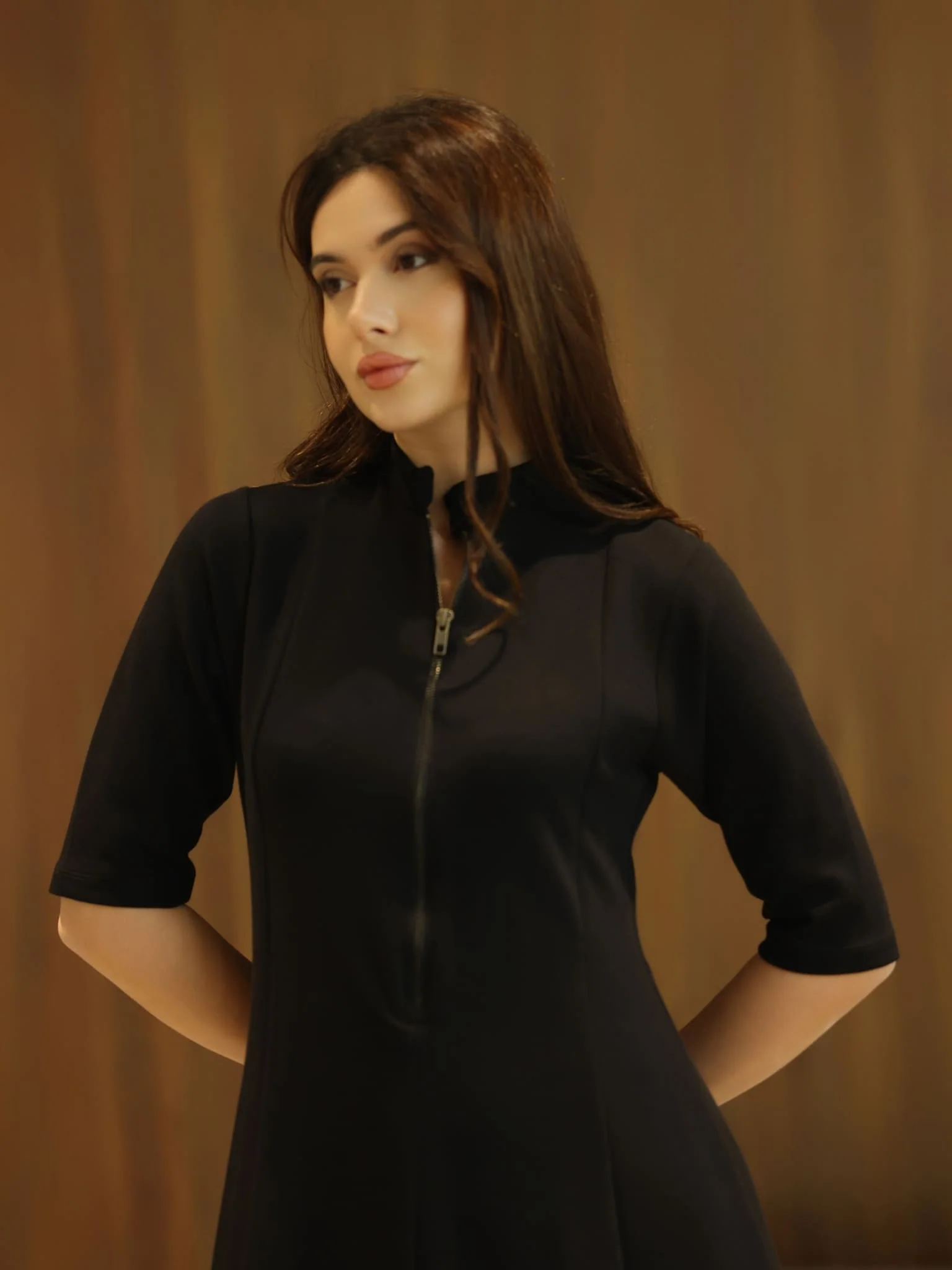 Haelin Panel Black Dress - Image 5