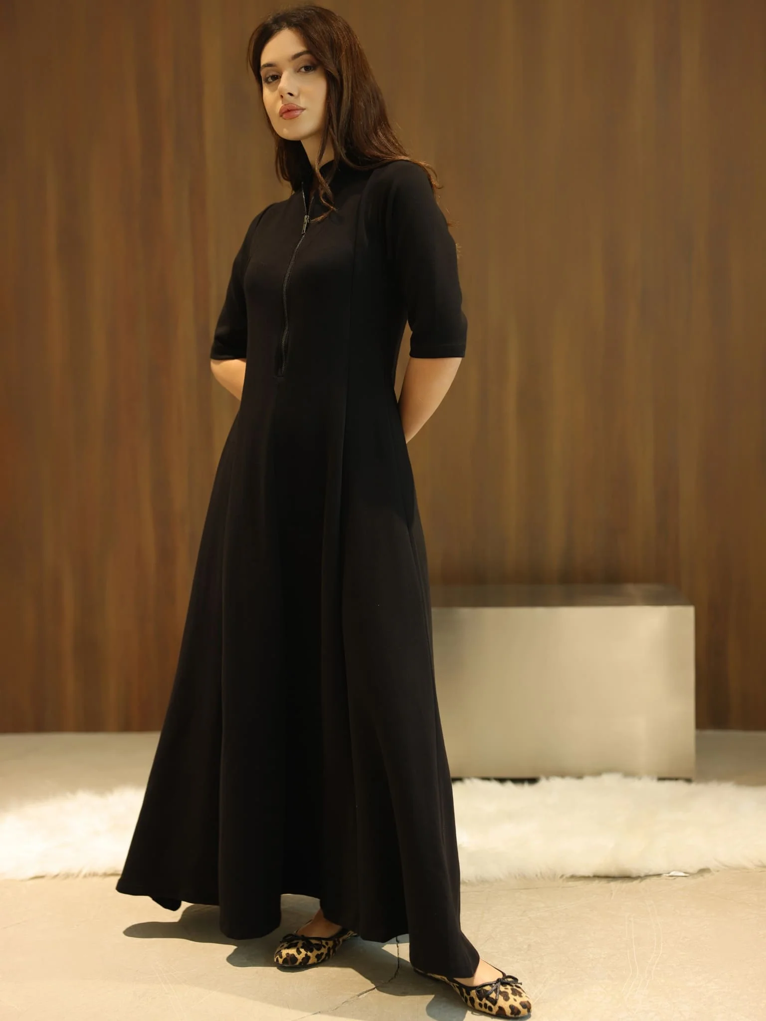 Haelin Panel Black Dress - Image 6