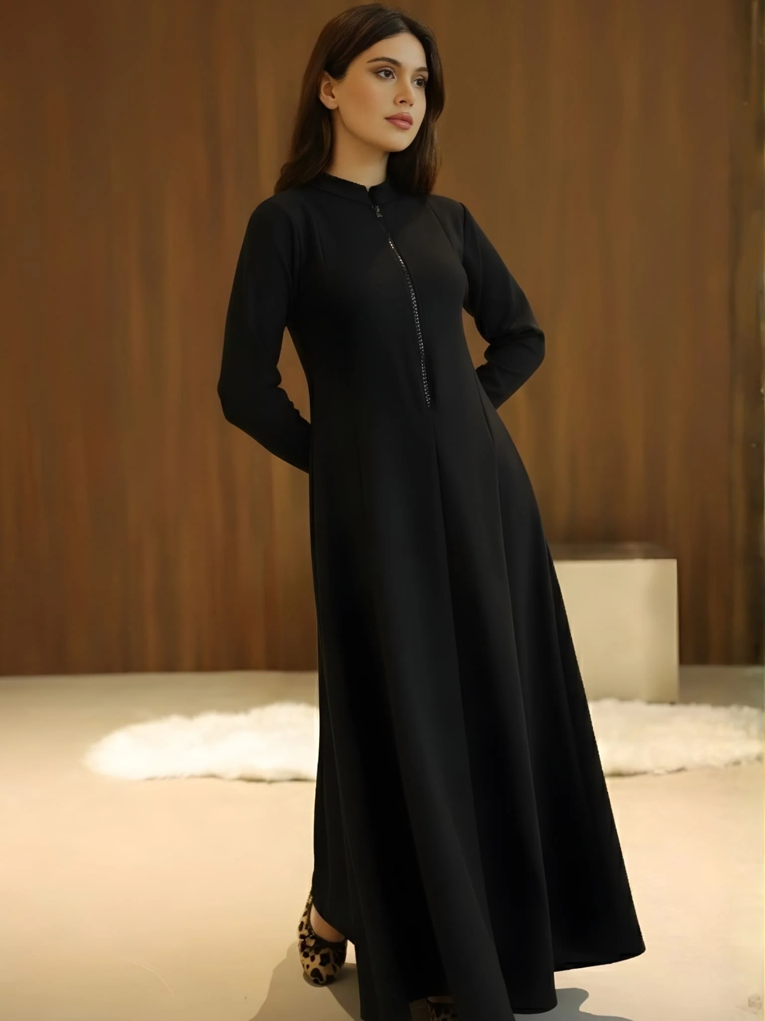 Haelin Panel Black Dress Full Sleeve - Image 5