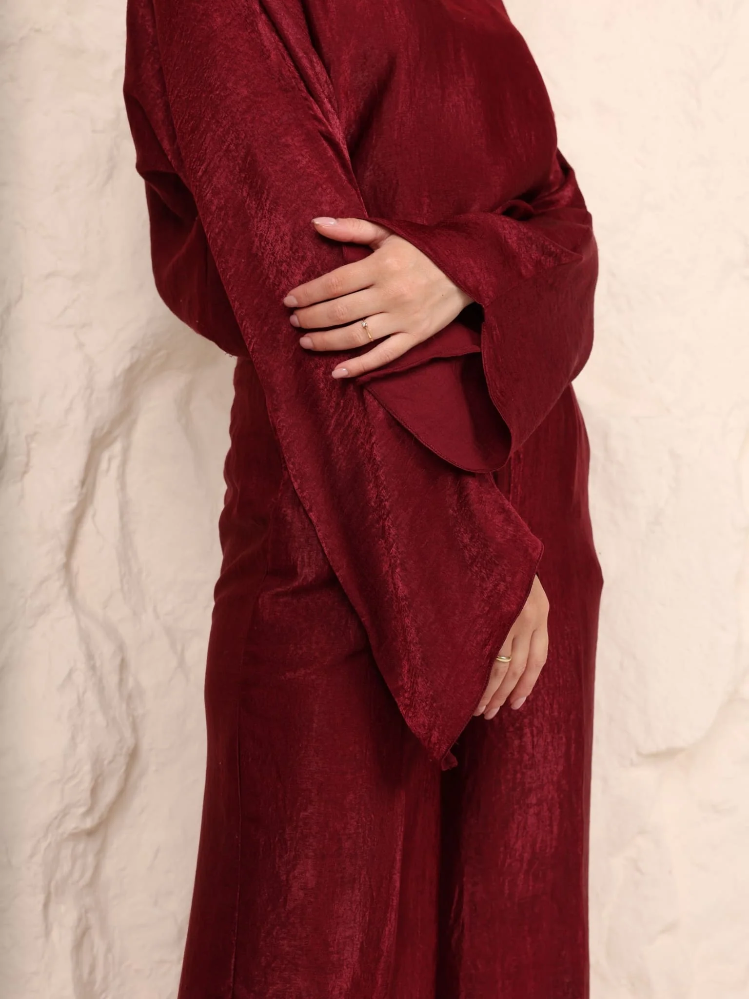 Hayze Maroon Soft Silk Pants - Image 6