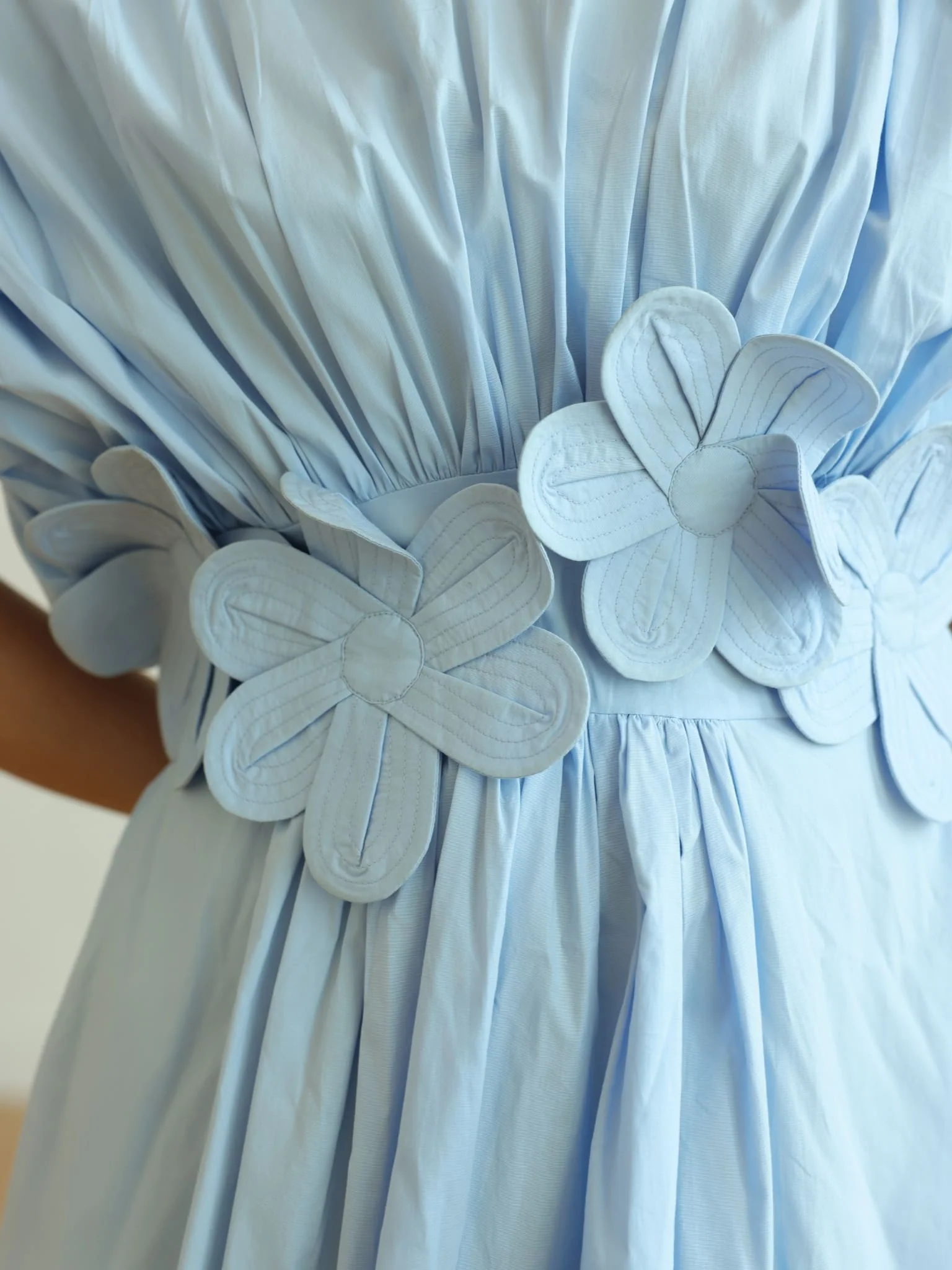 Icy Flora Pastel Blue 3d Flower Dress - Image 2