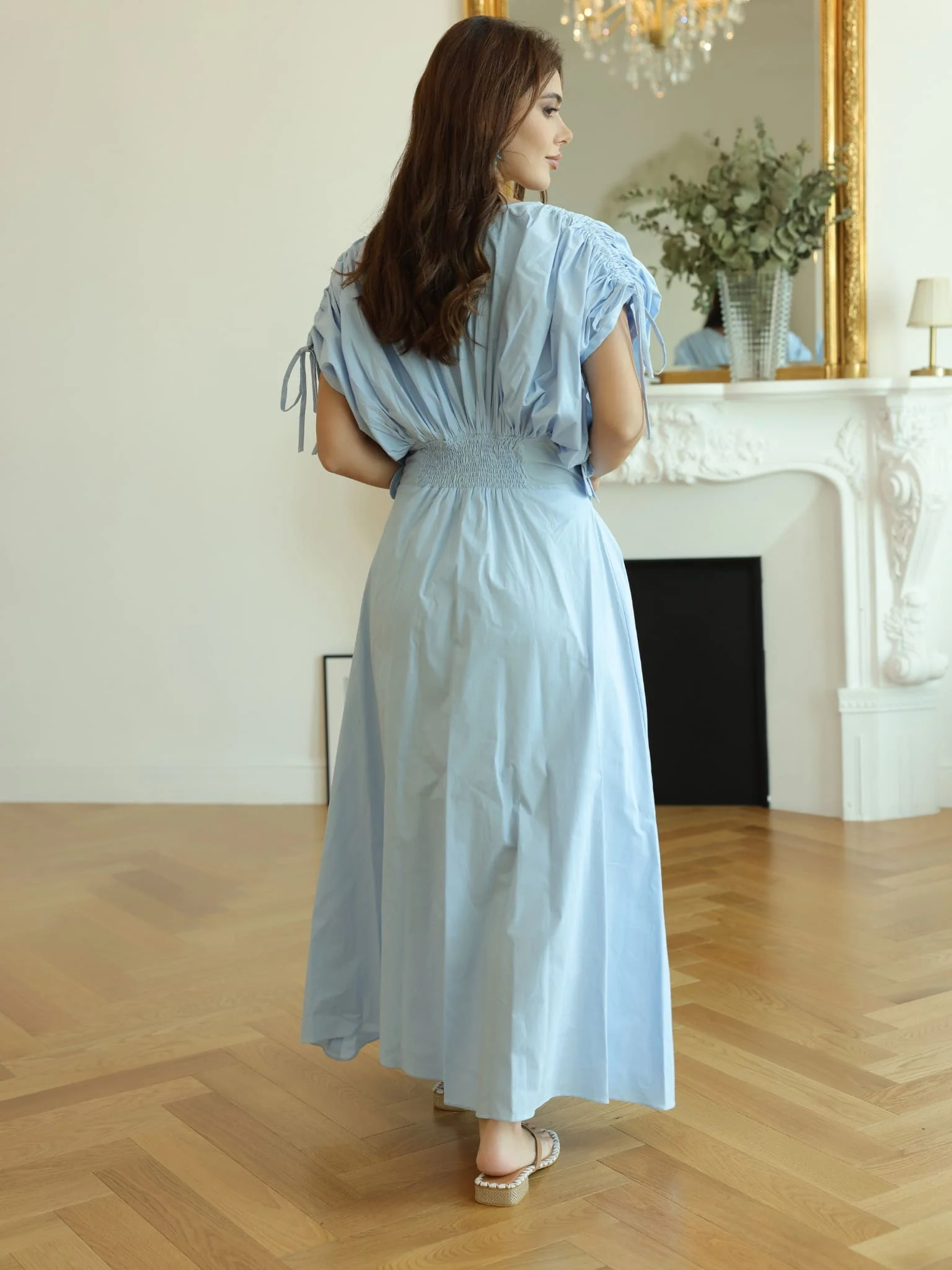Icy Flora Pastel Blue 3d Flower Dress - Image 9