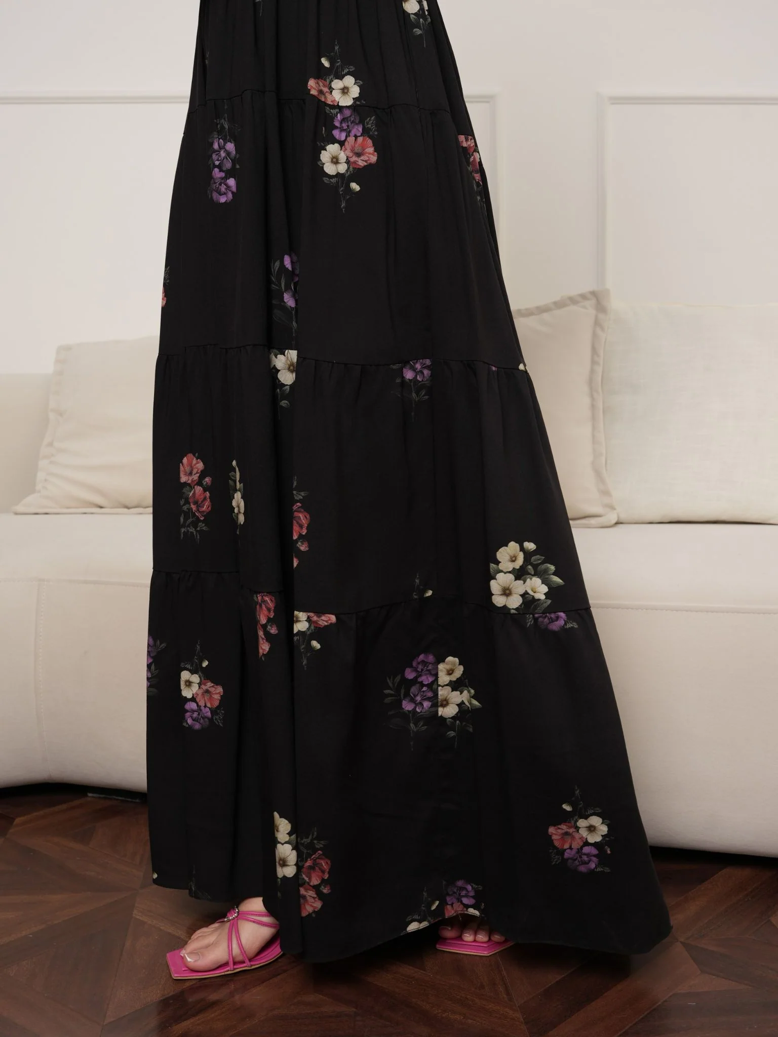 Ines Smock Black Printed Dress - Image 4