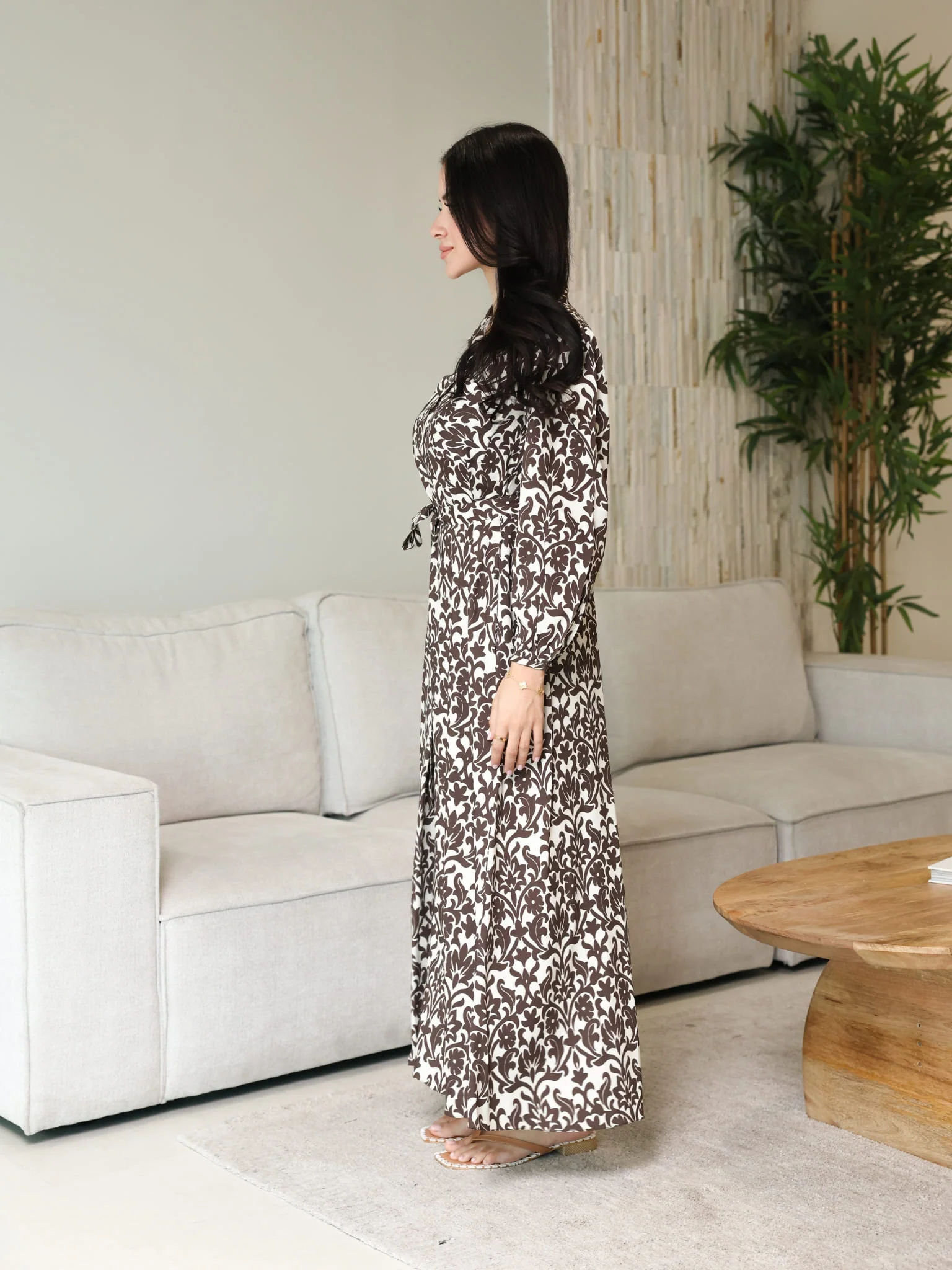 Inkris Brown Long Dress With Pockets - Image 5