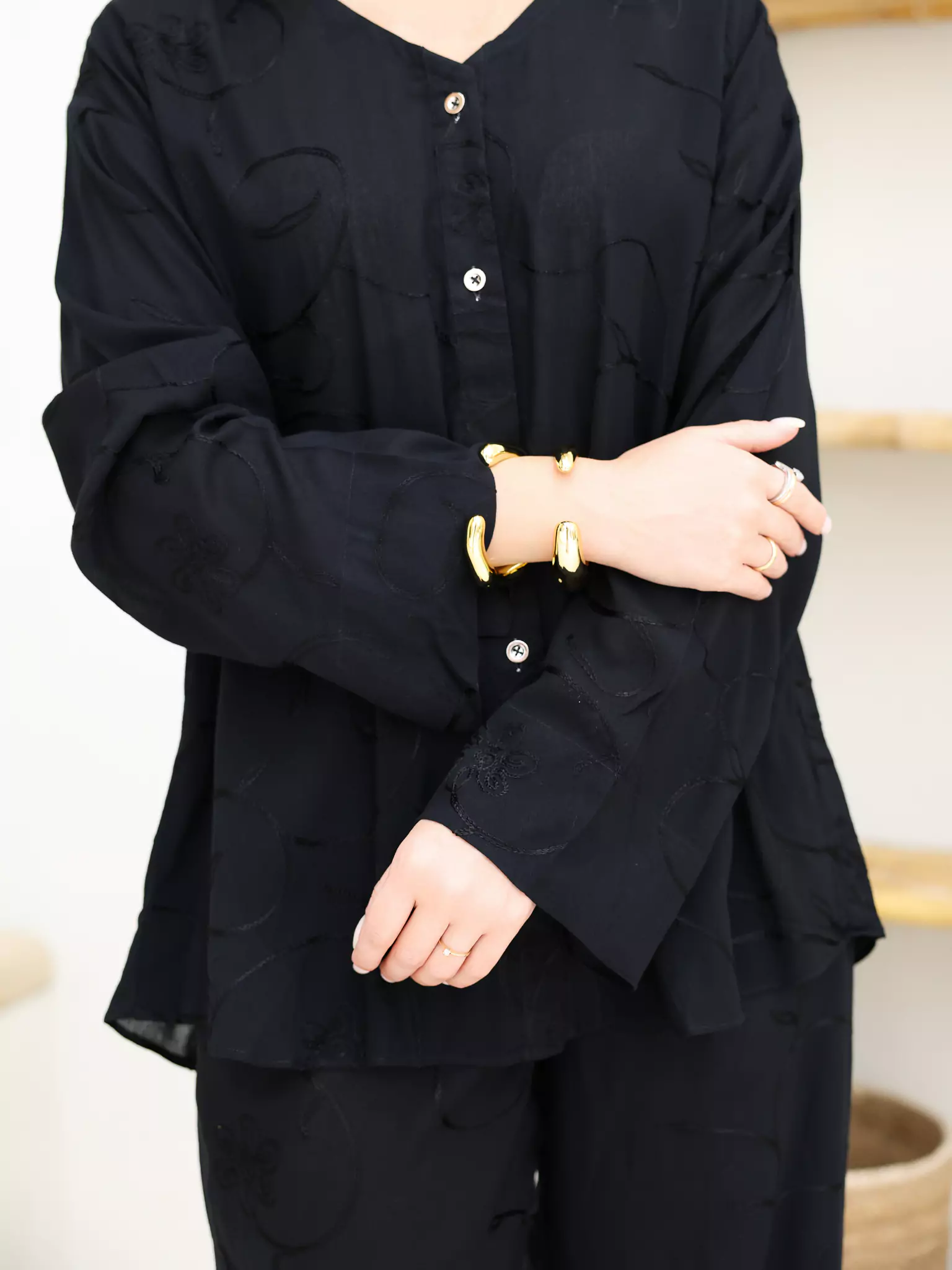 Kensley Black Embroidered Co Ord Set - Image 7
