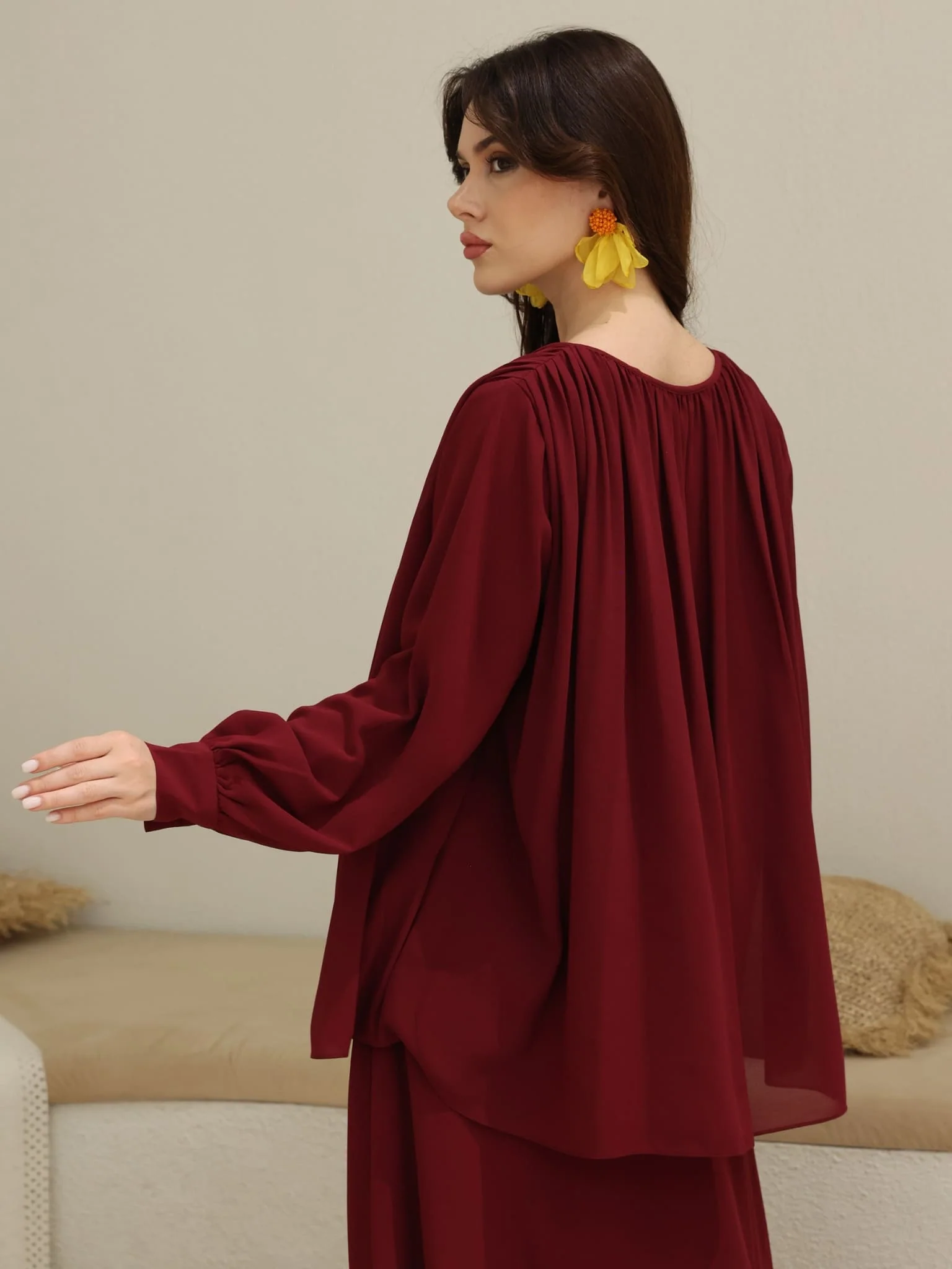 Kinzee Maroon Layered Shirt - Image 3