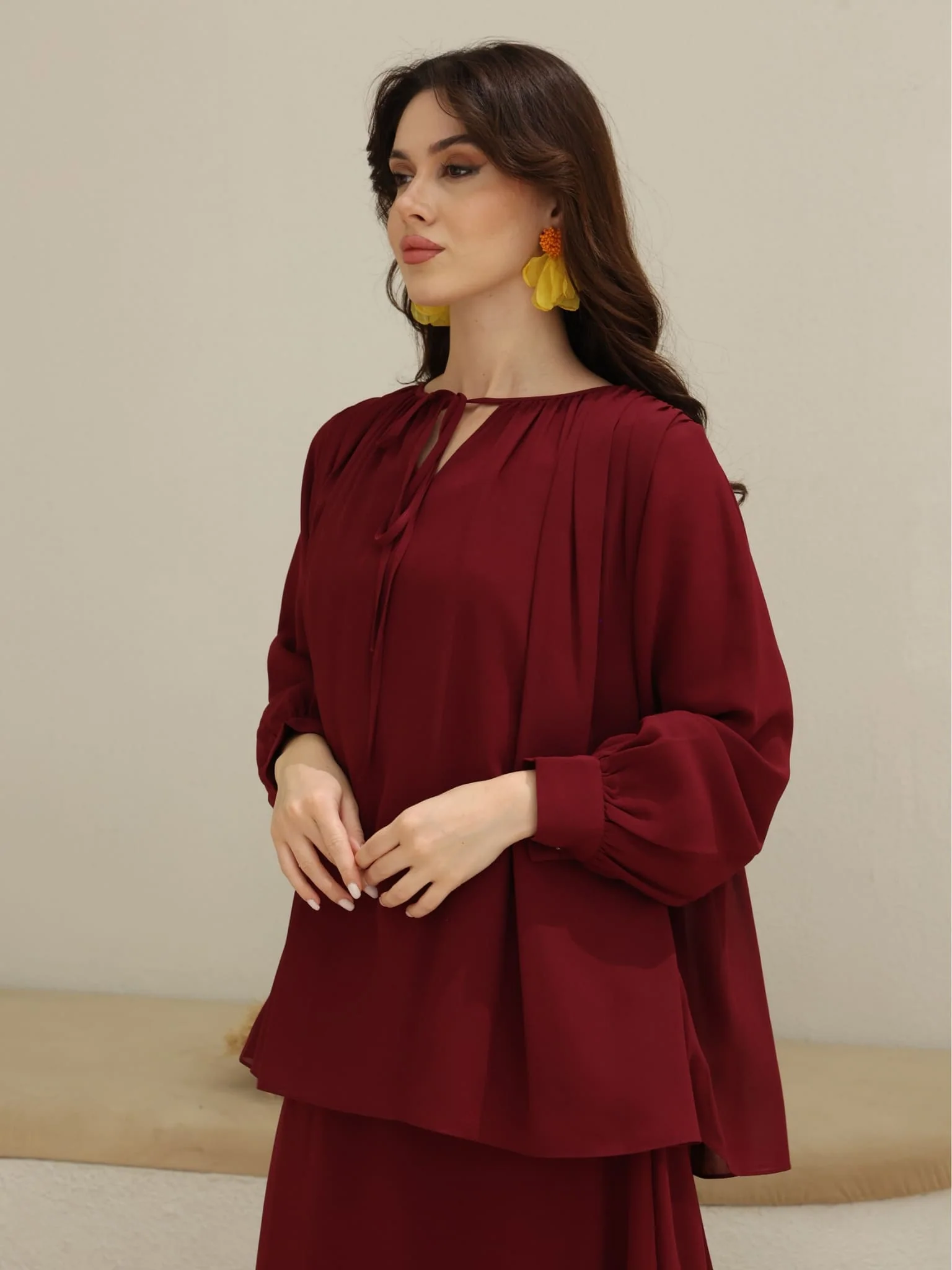 Kinzee Maroon Layered Shirt - Image 6