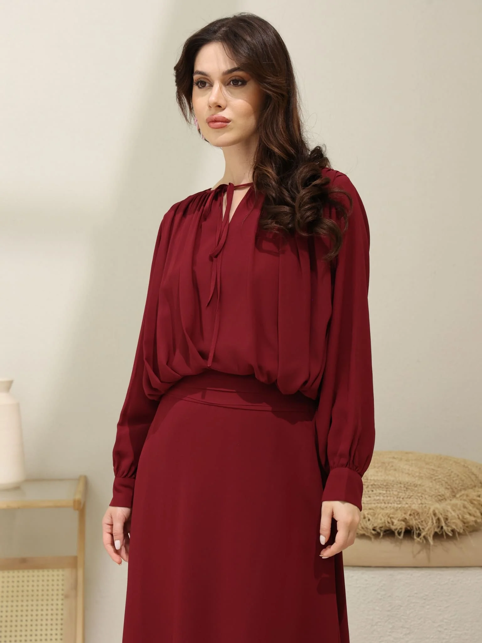 Kinzee Maroon Layered Shirt - Image 7