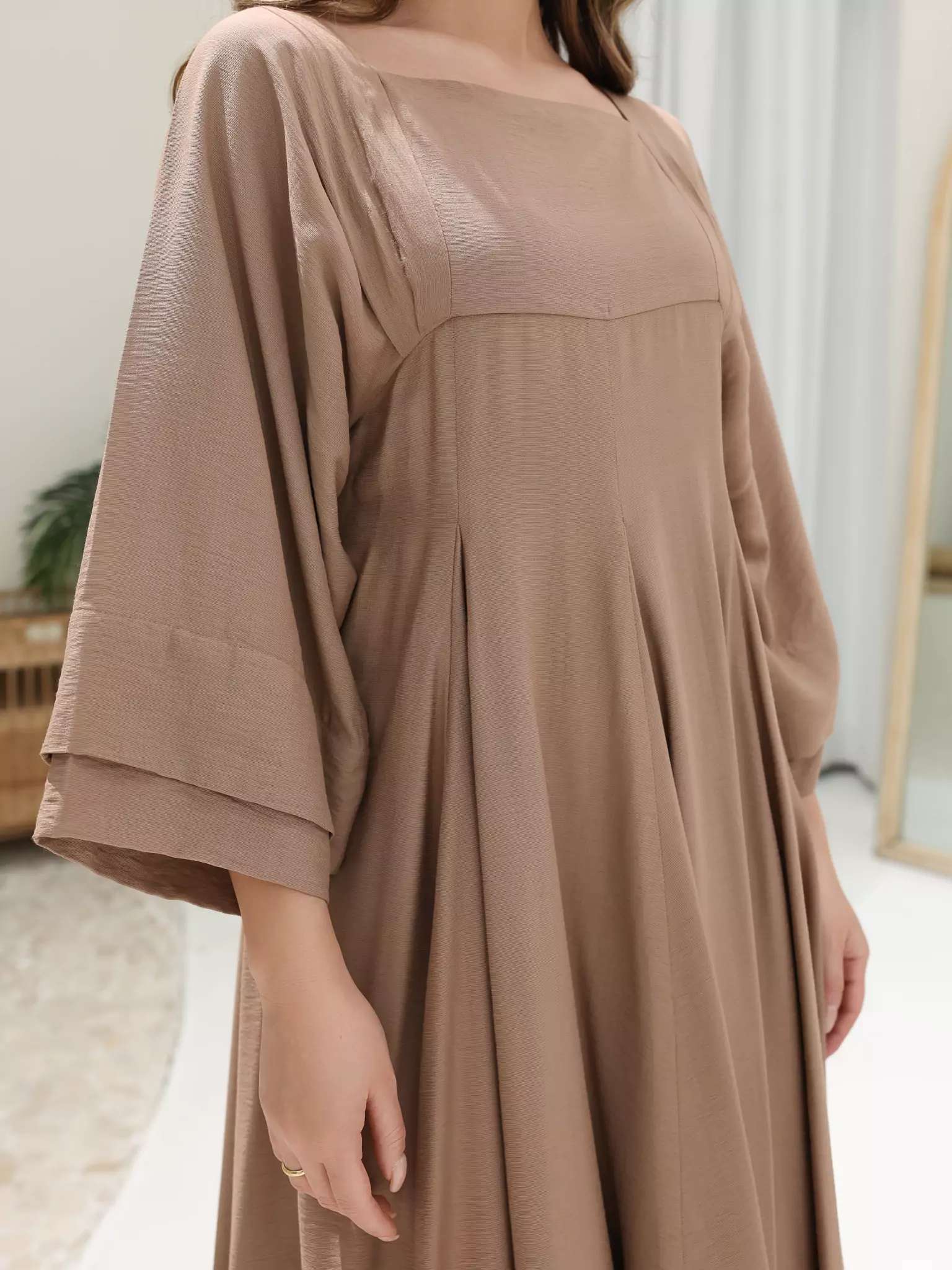 Kyra Beige Flowy Dress - Image 5