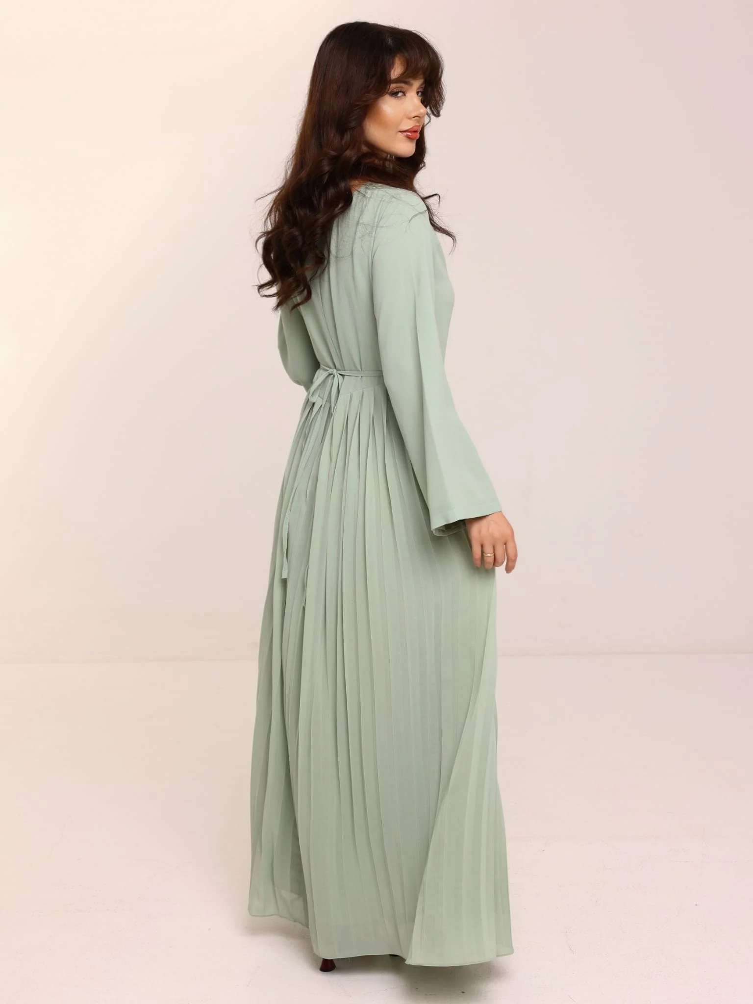 Kysa Drape Pleated Long Dress - Image 3