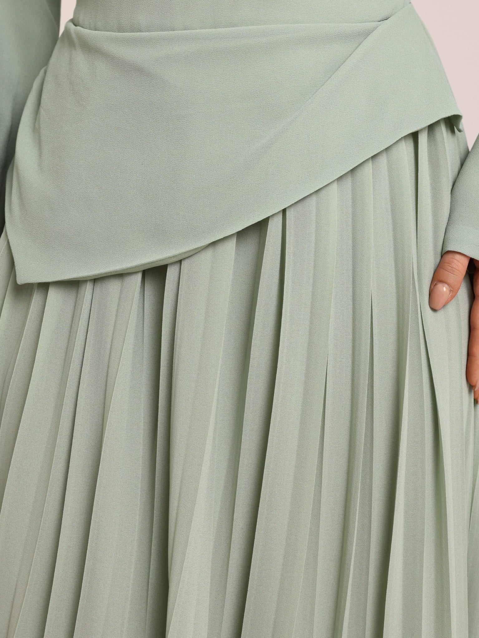 Kysa Drape Pleated Long Dress - Image 5