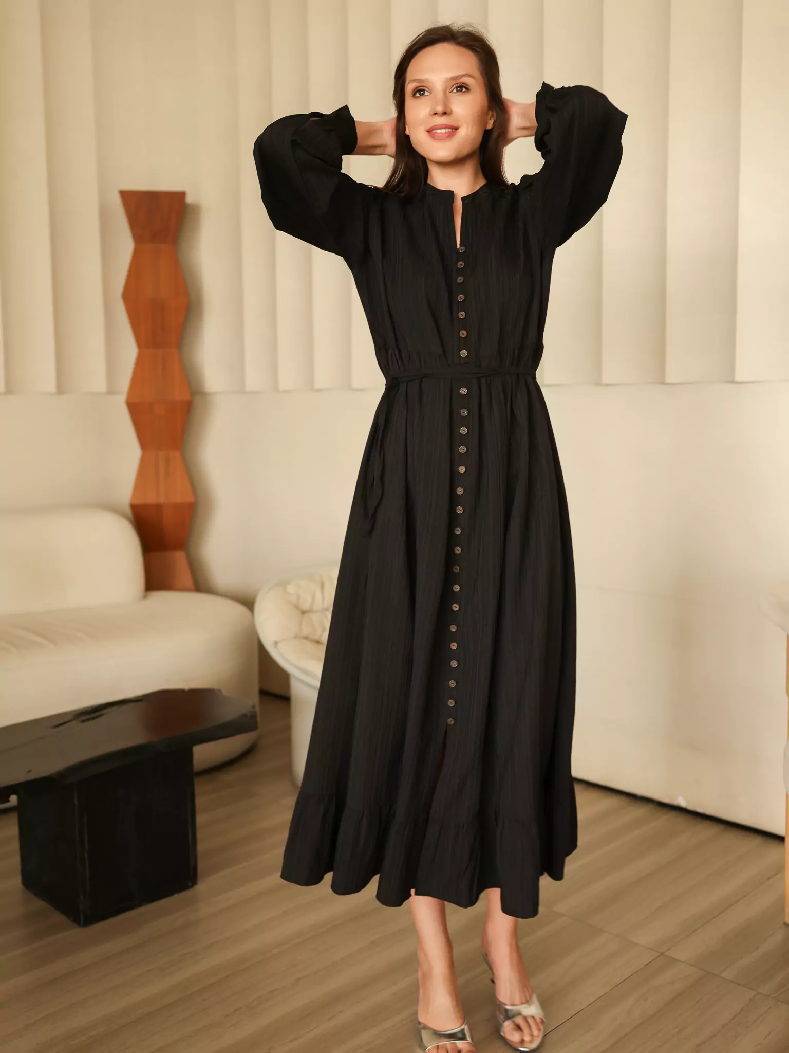 Lainey Lacey Black Long Dress - Image 6