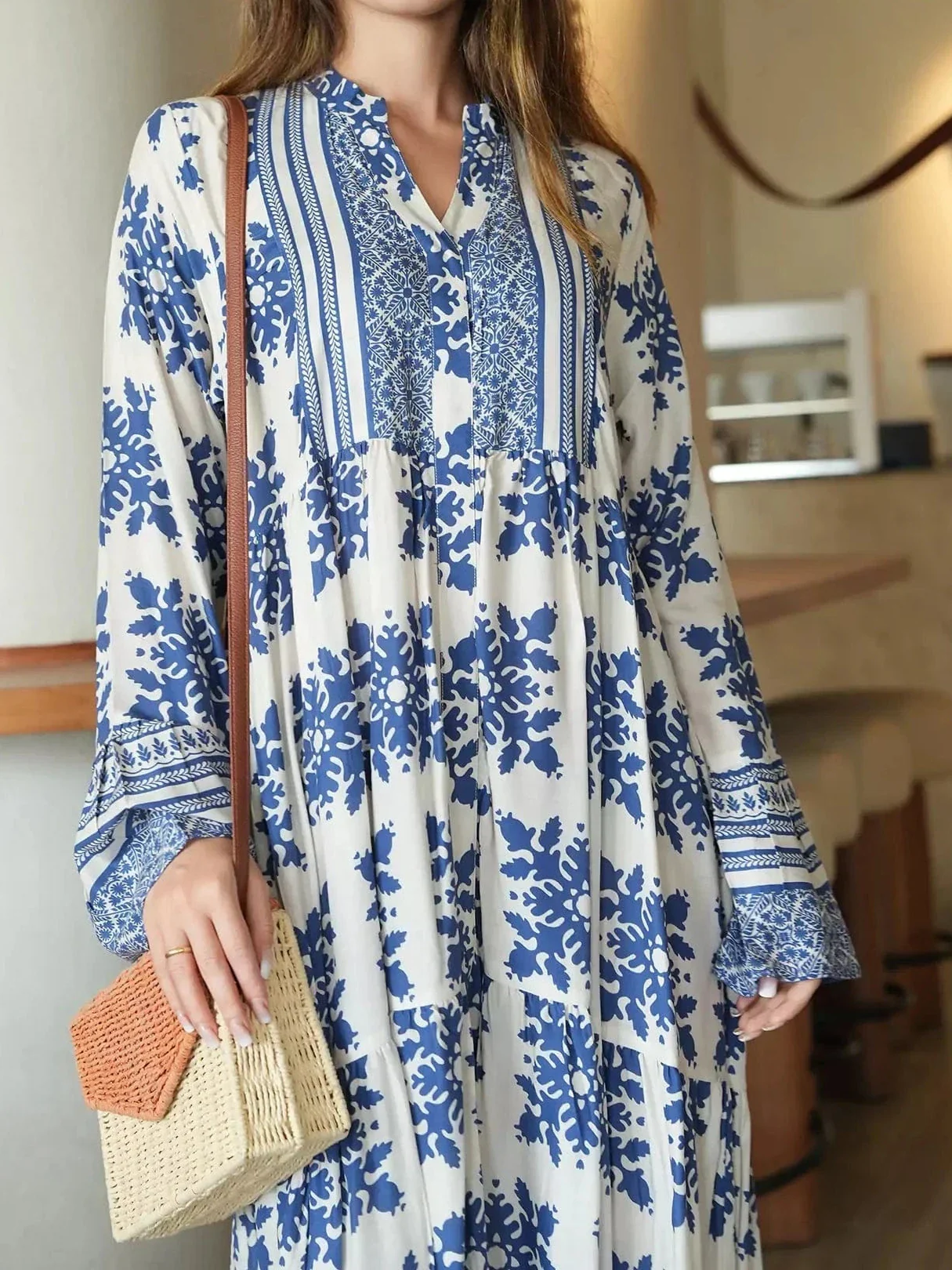 Lelan Motif Blue Dress - Image 2