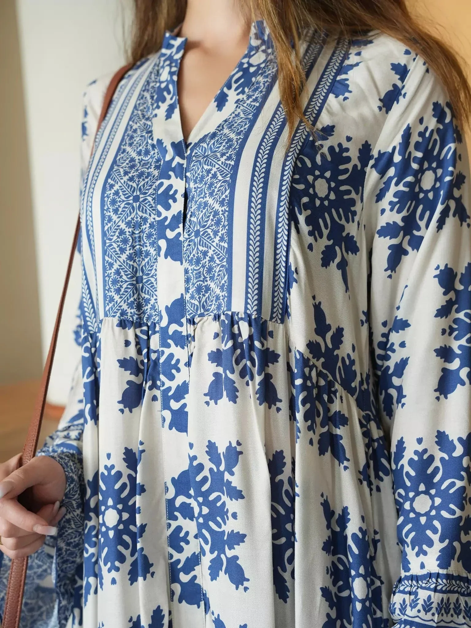 Lelan Motif Blue Dress - Image 5