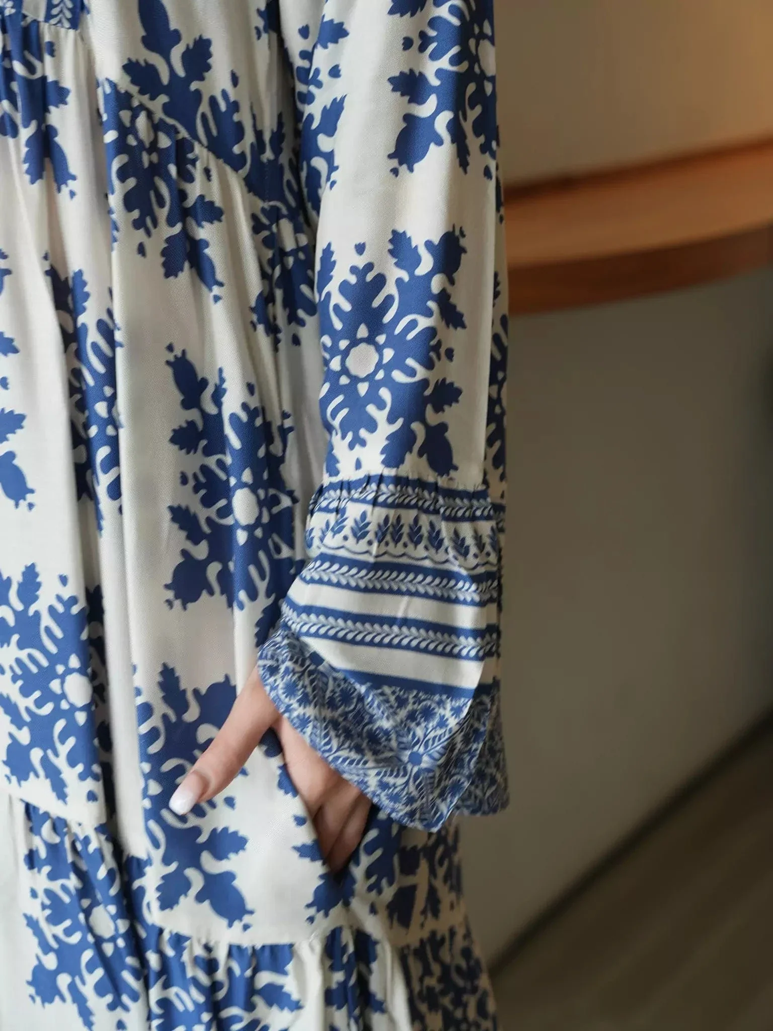 Lelan Motif Blue Dress - Image 6