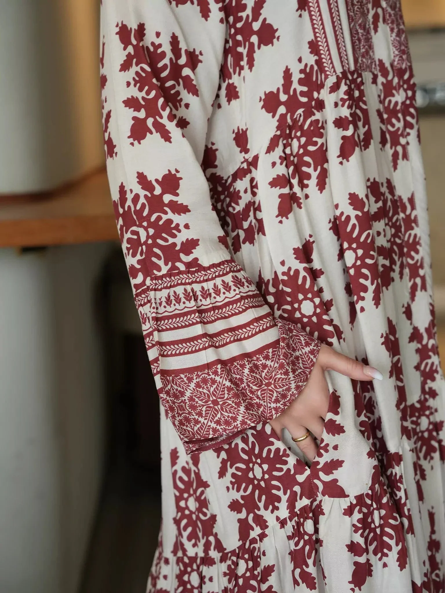 Lelan Motif Red Dress - Image 3