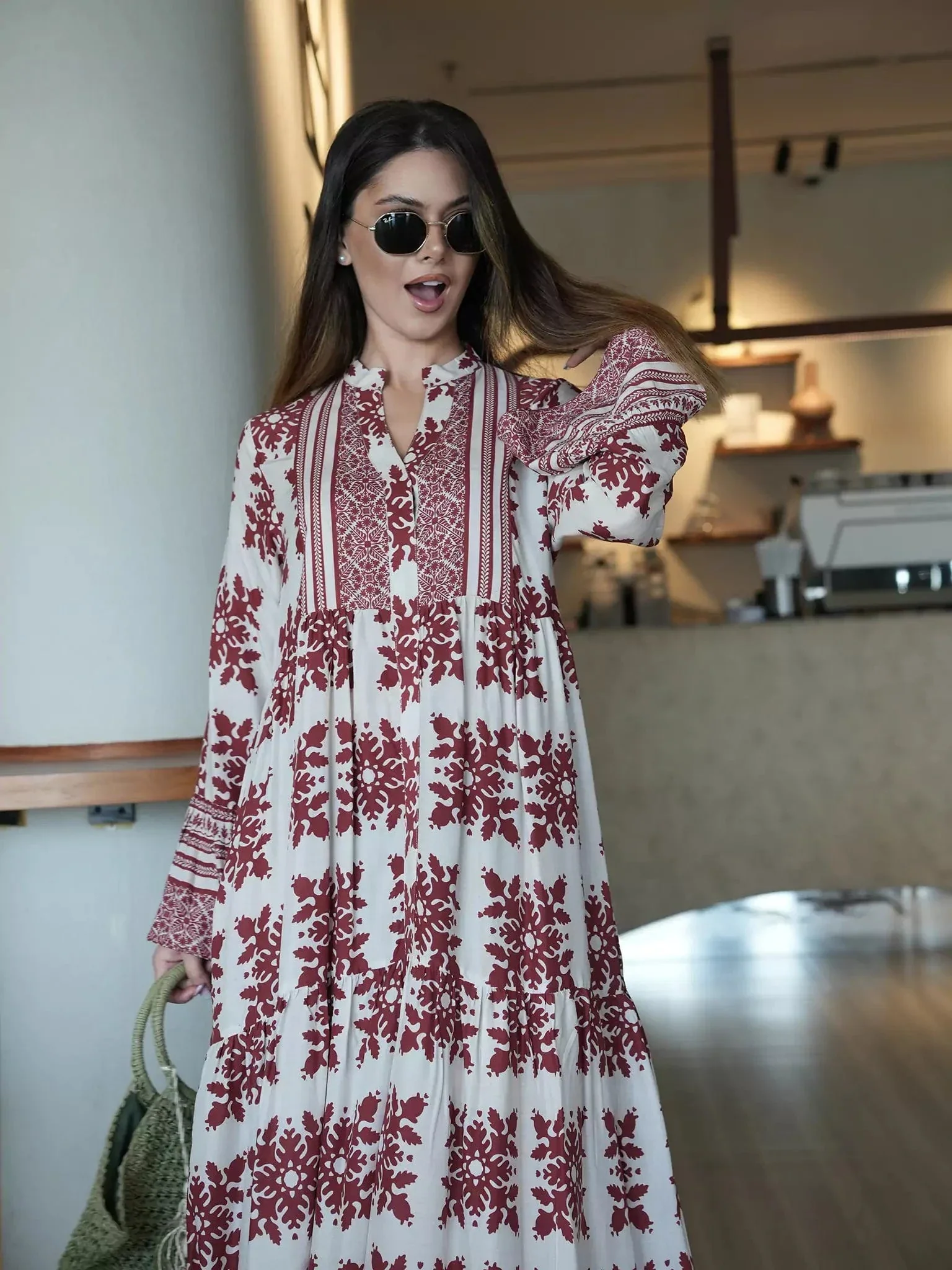 Lelan Motif Red Dress - Image 4