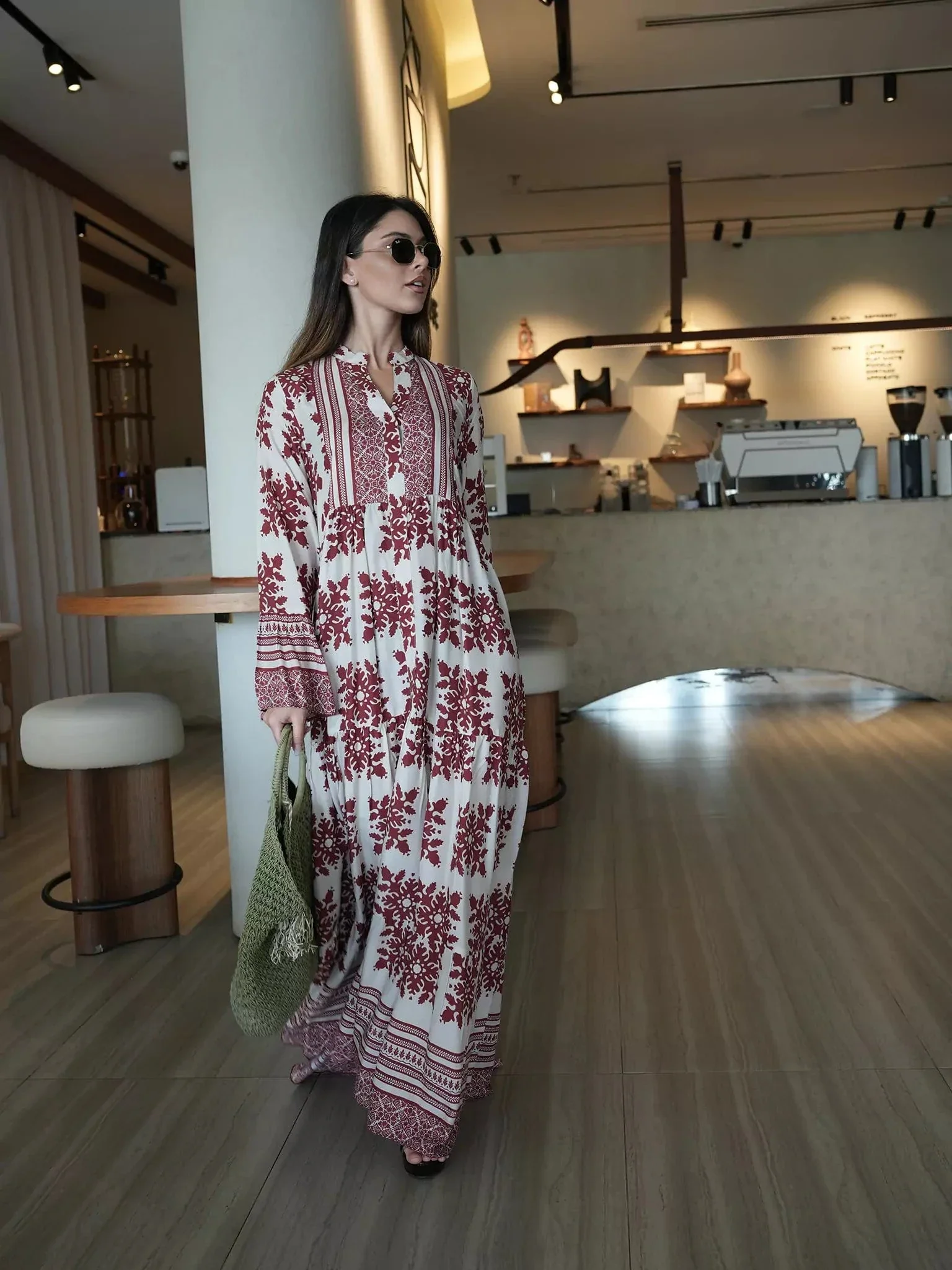Lelan Motif Red Dress - Image 6