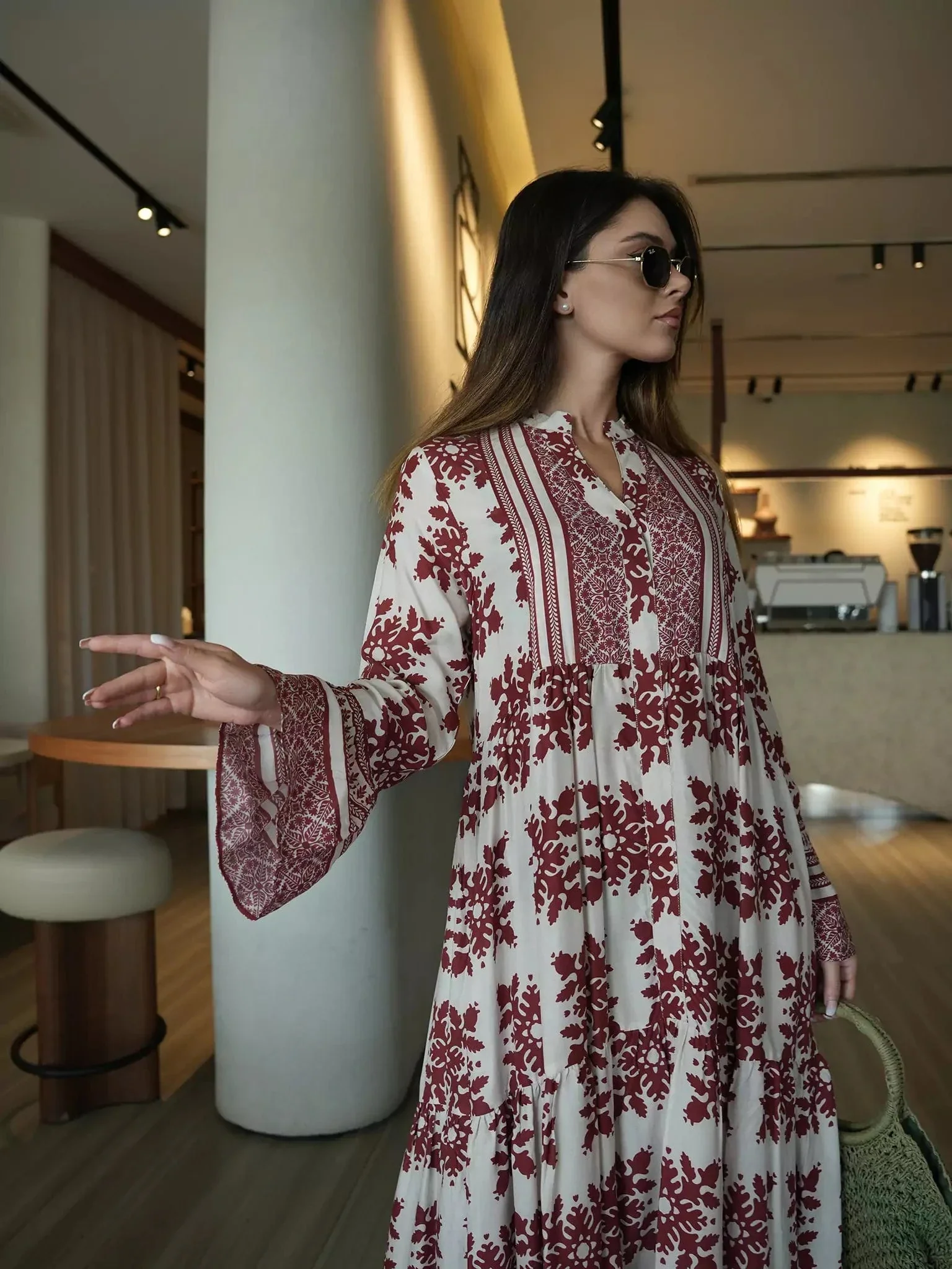 Lelan Motif Red Dress - Image 8