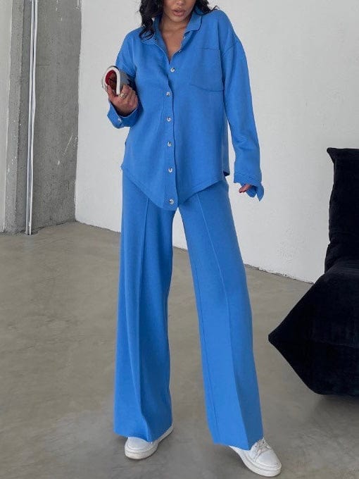 Lelia Knit Co Ord Set in Blue
