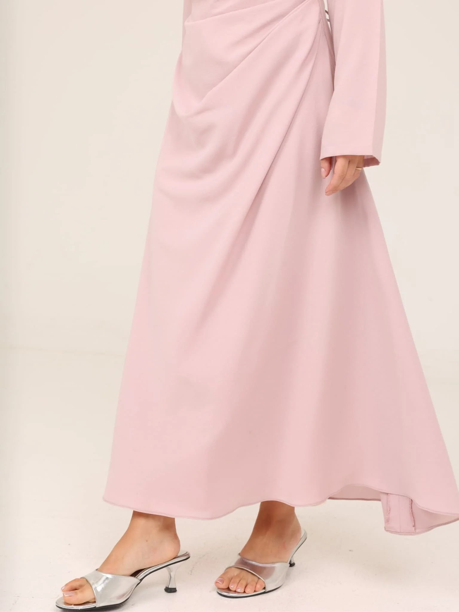 Lilac Lattice Cowl Long Dress - Image 10
