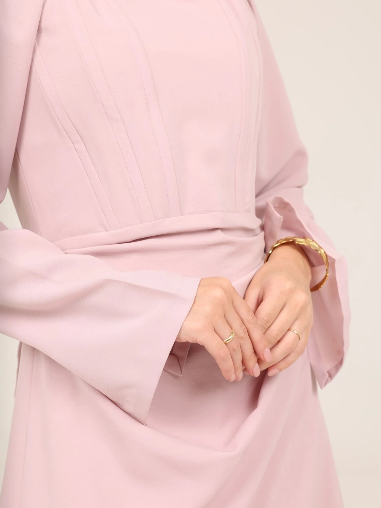 Lilac Lattice Cowl Long Dress - Image 2