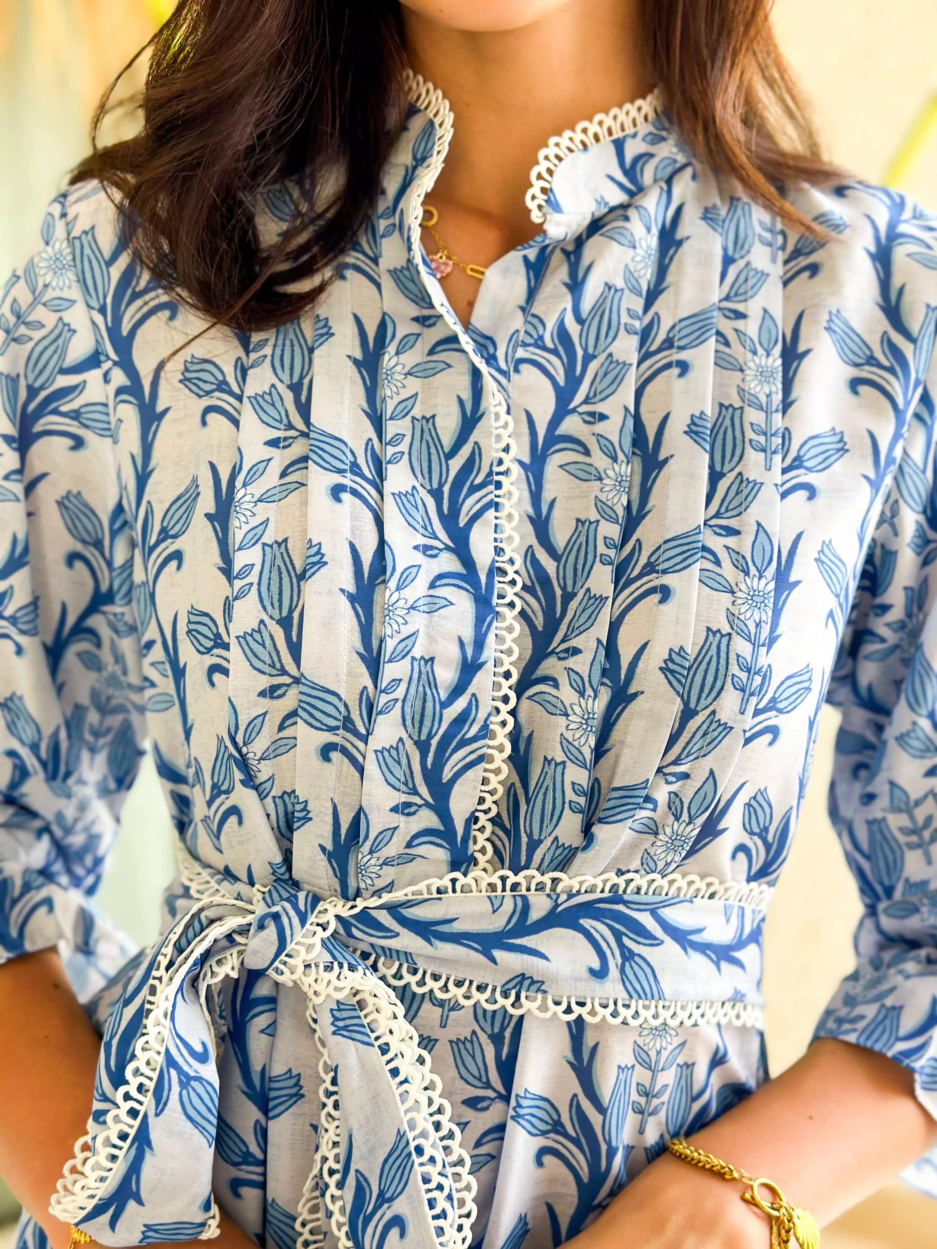 Livia Blue Long Dress - Image 2