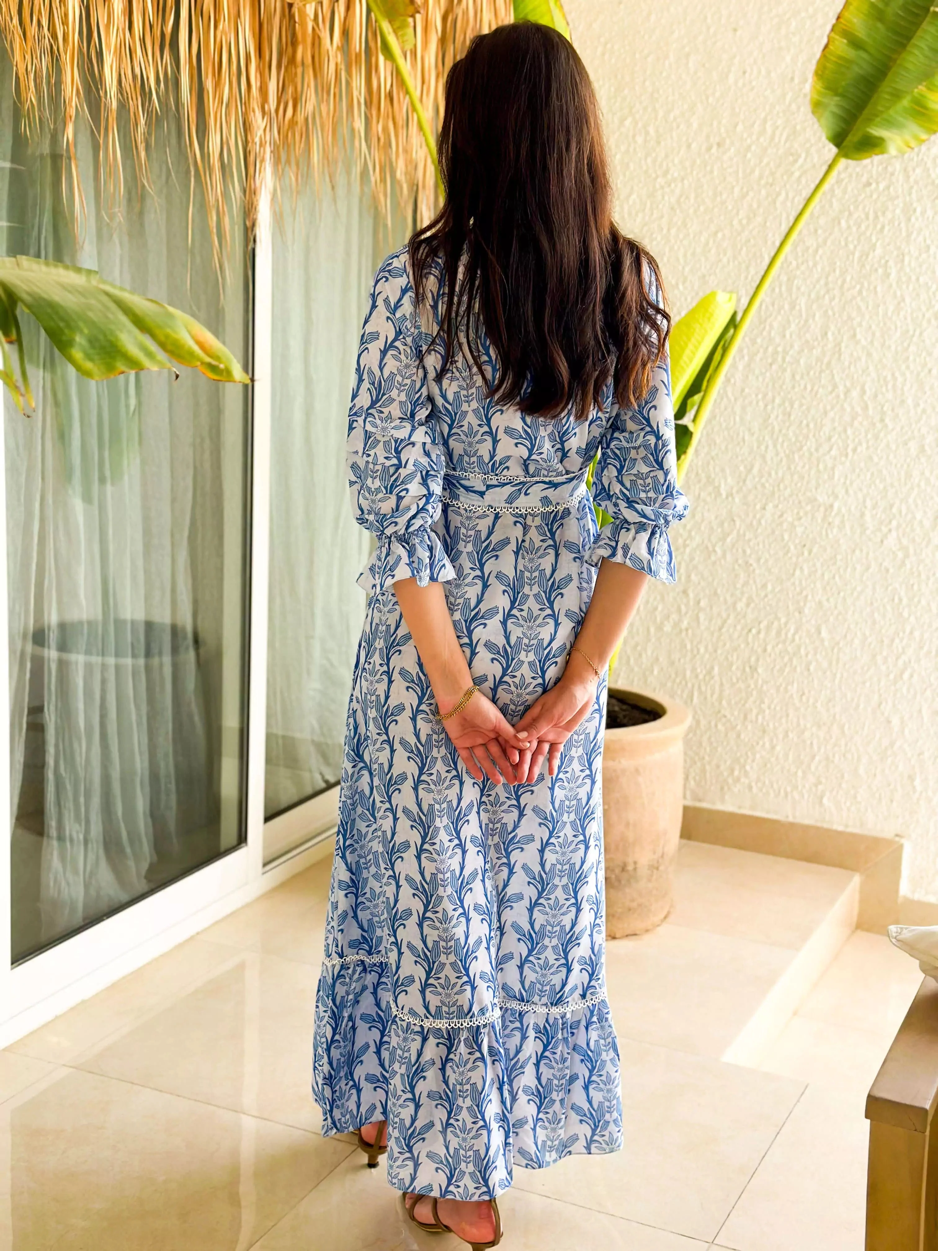 Livia Blue Long Dress - Image 5