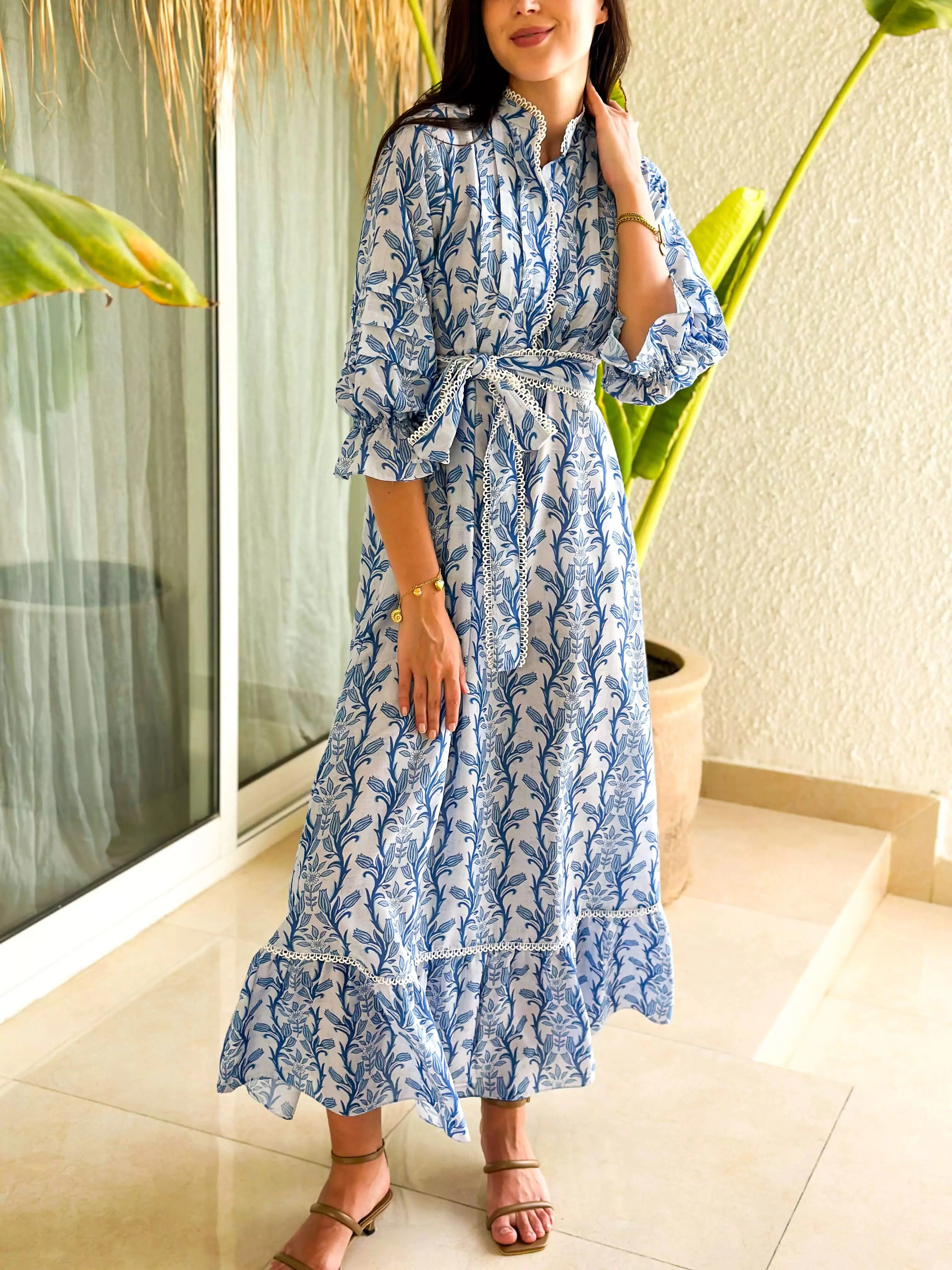Livia Blue Long Dress - Image 6