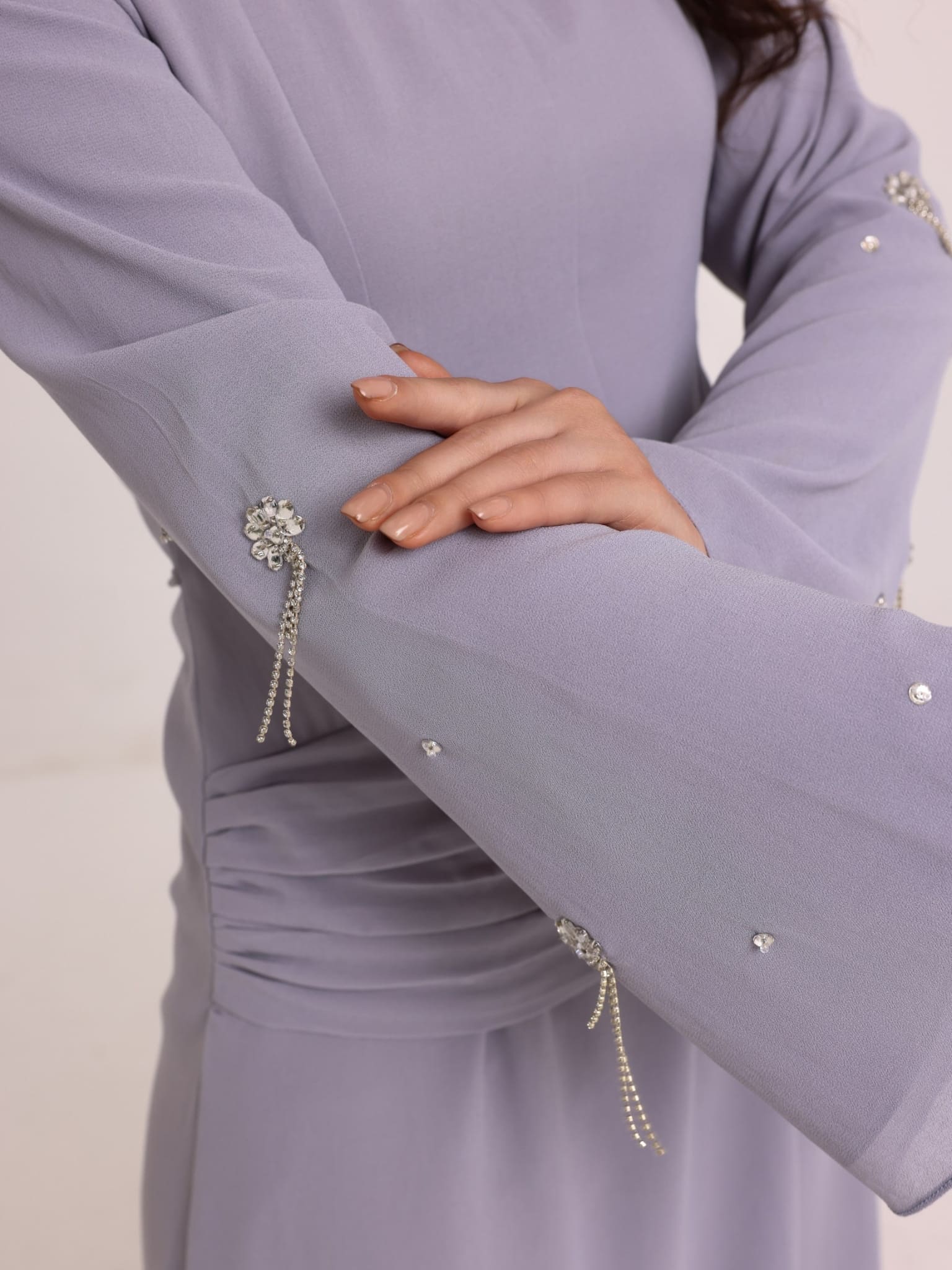 Livia Grey Embellished Panel Dress - Image 2