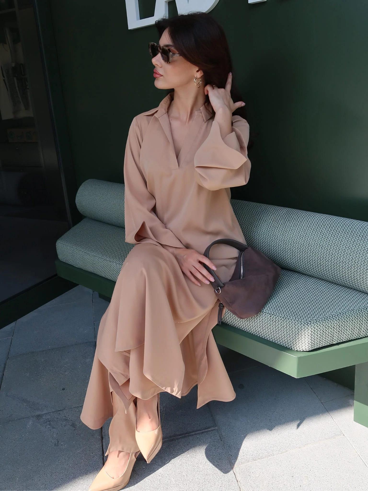 Lyric Swirl Twirl Beige Co Ord Set - Image 3