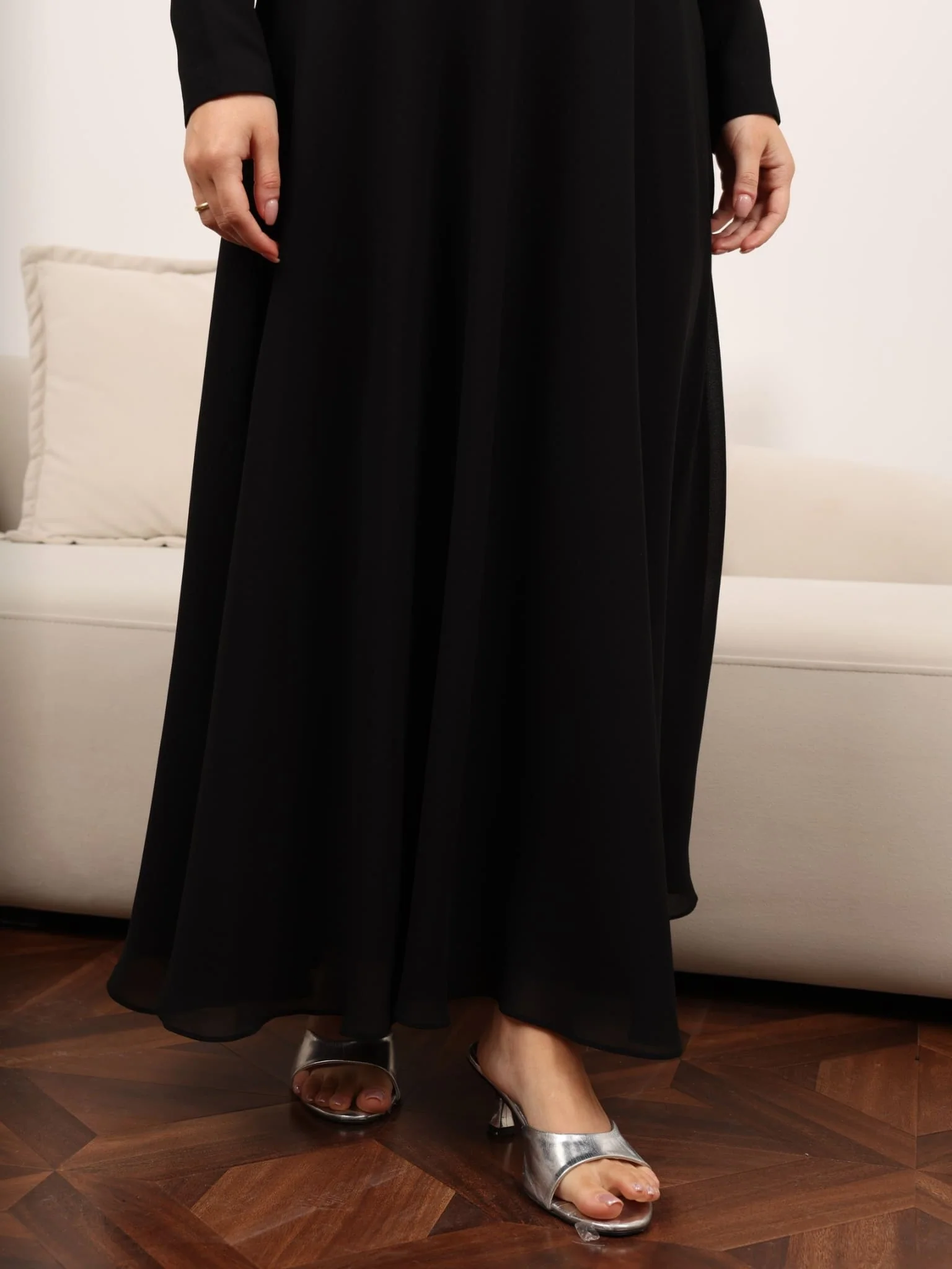 Mable Black Chiffon Dress - Image 6
