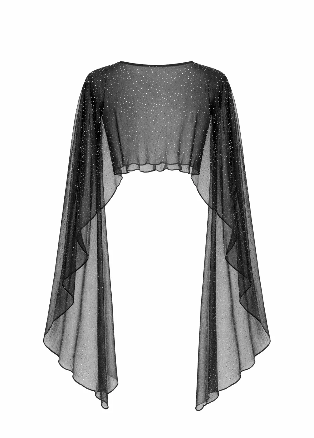 Mable Black Rhinestone Cape - Image 2