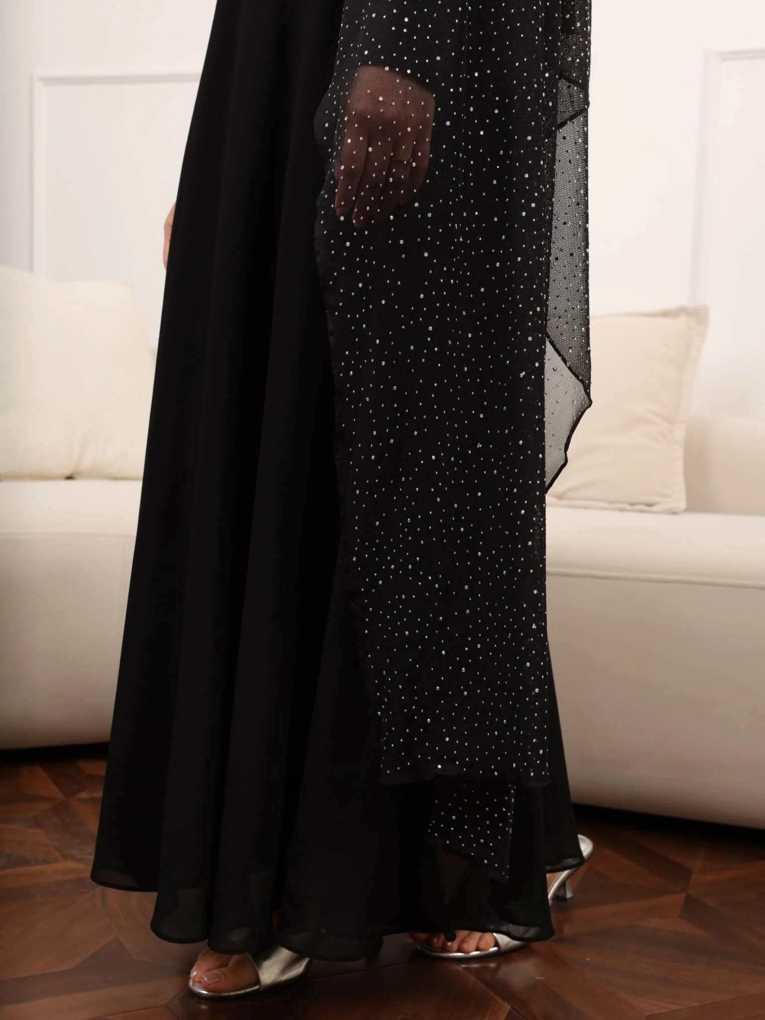 Mable Black Rhinestone Cape - Image 9