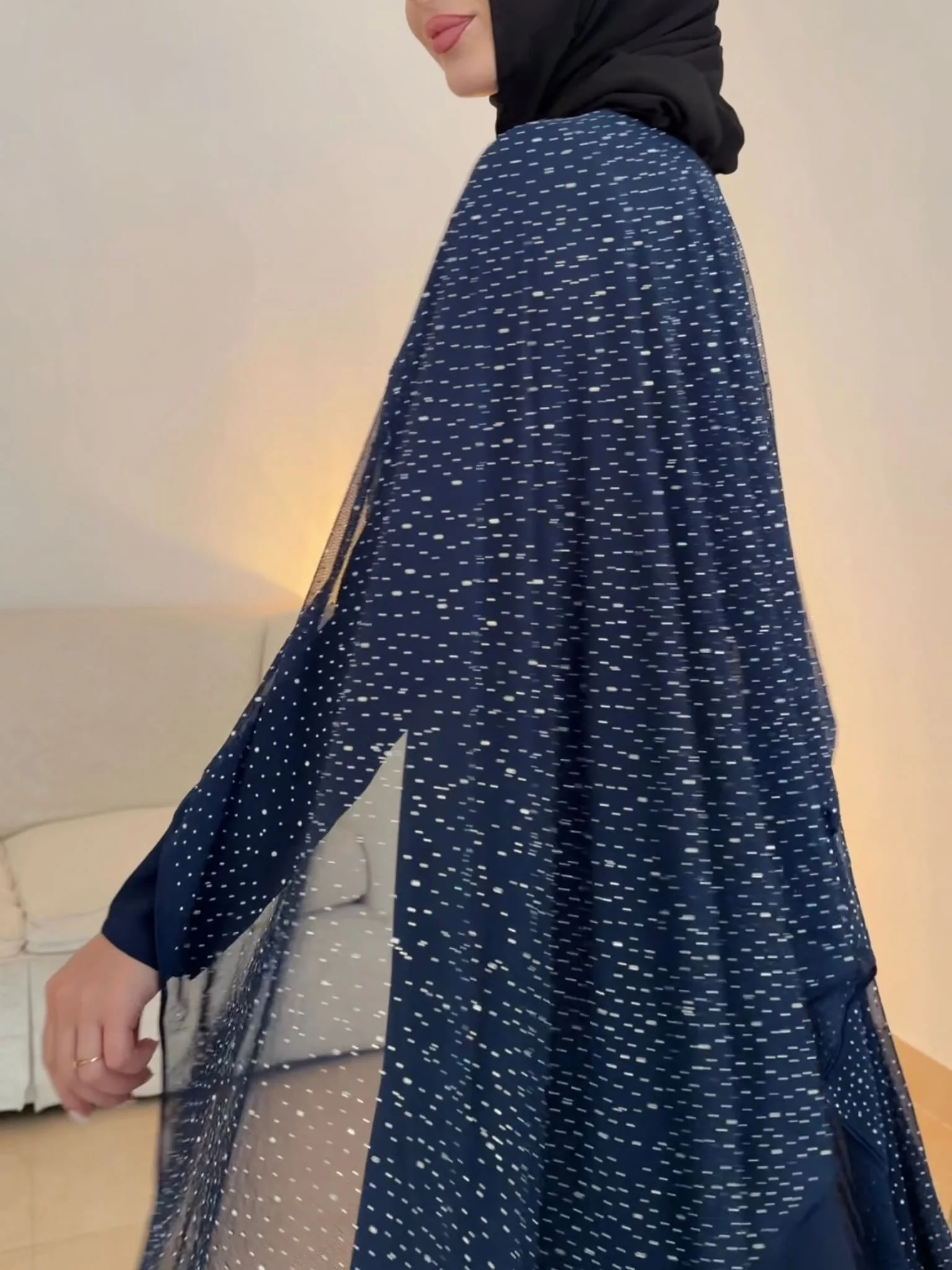 Mable Navy Blue Chiffon Dress - Image 9