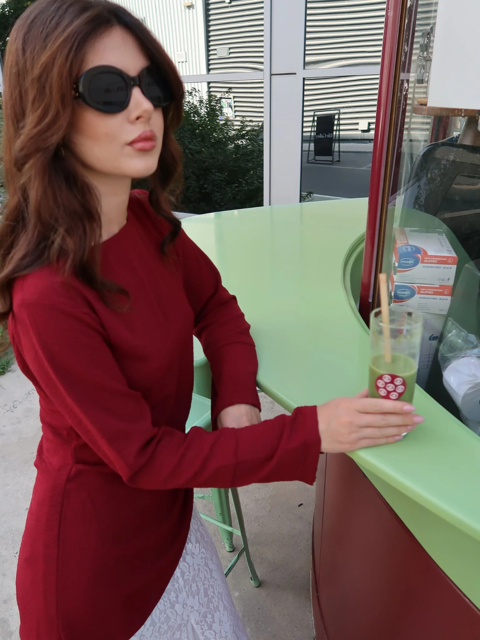 Maisy Maroon Asymmetric Shirt - Image 4