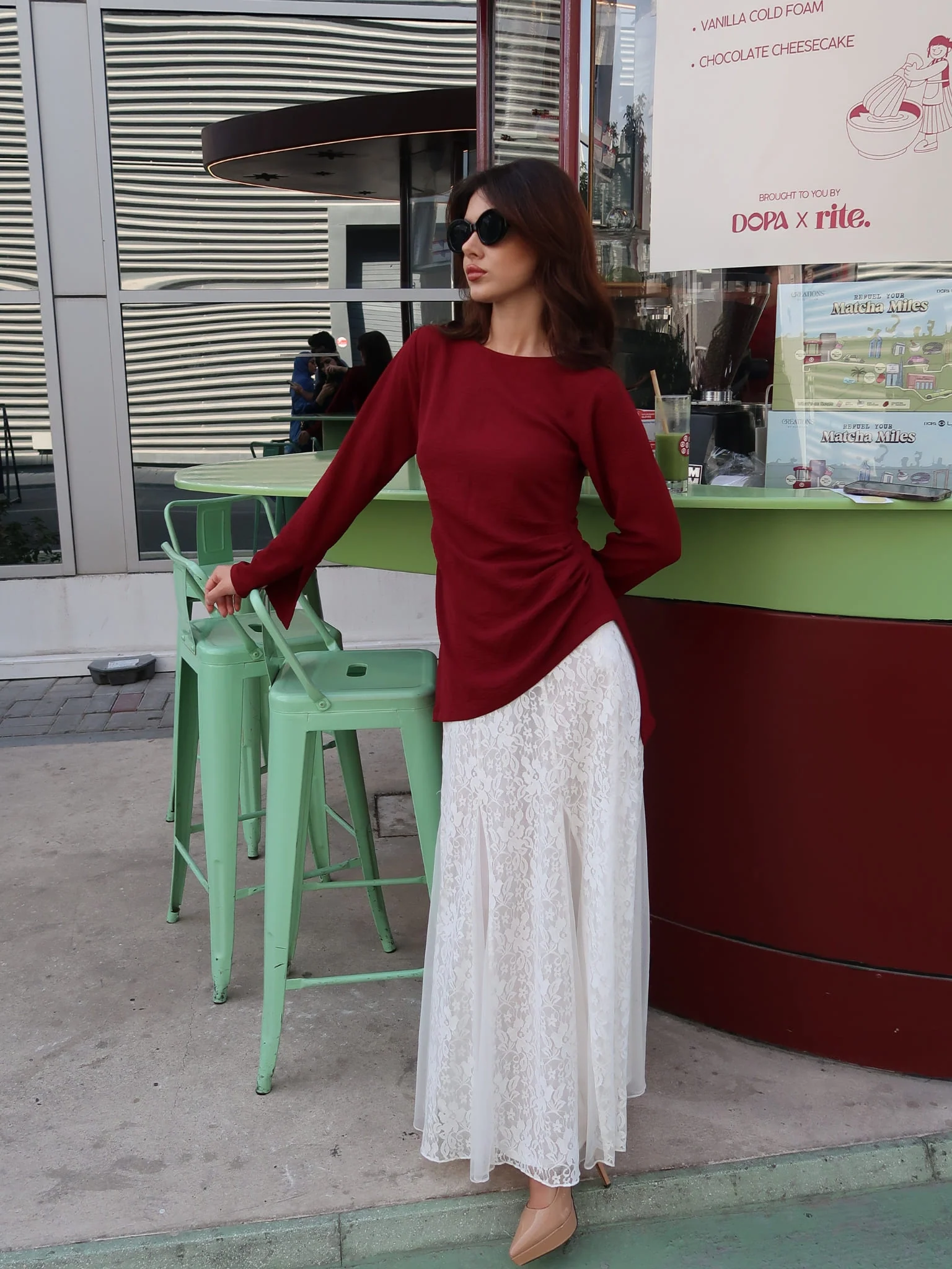 Maisy Maroon Asymmetric Shirt - Image 5