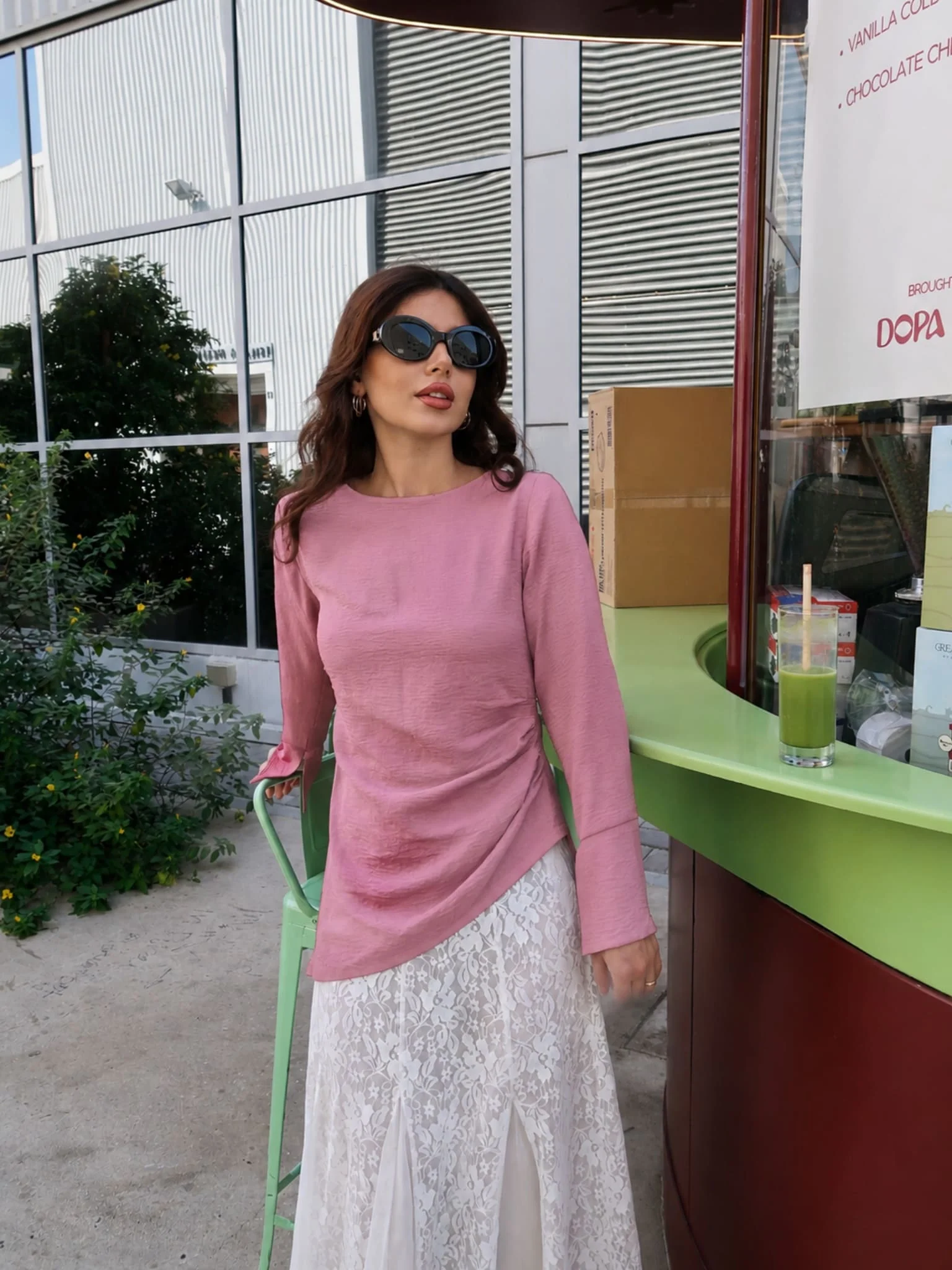 Maisy Pink Asymmetric Shirt - Image 6