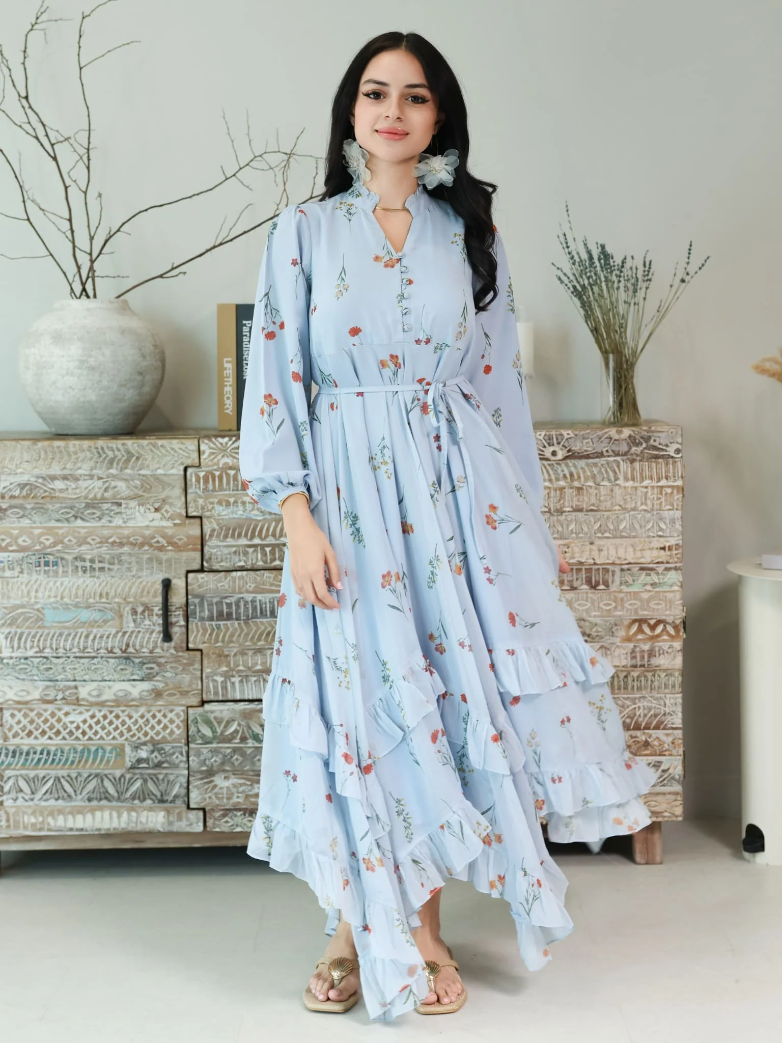 Marigold Blue Frill Dress