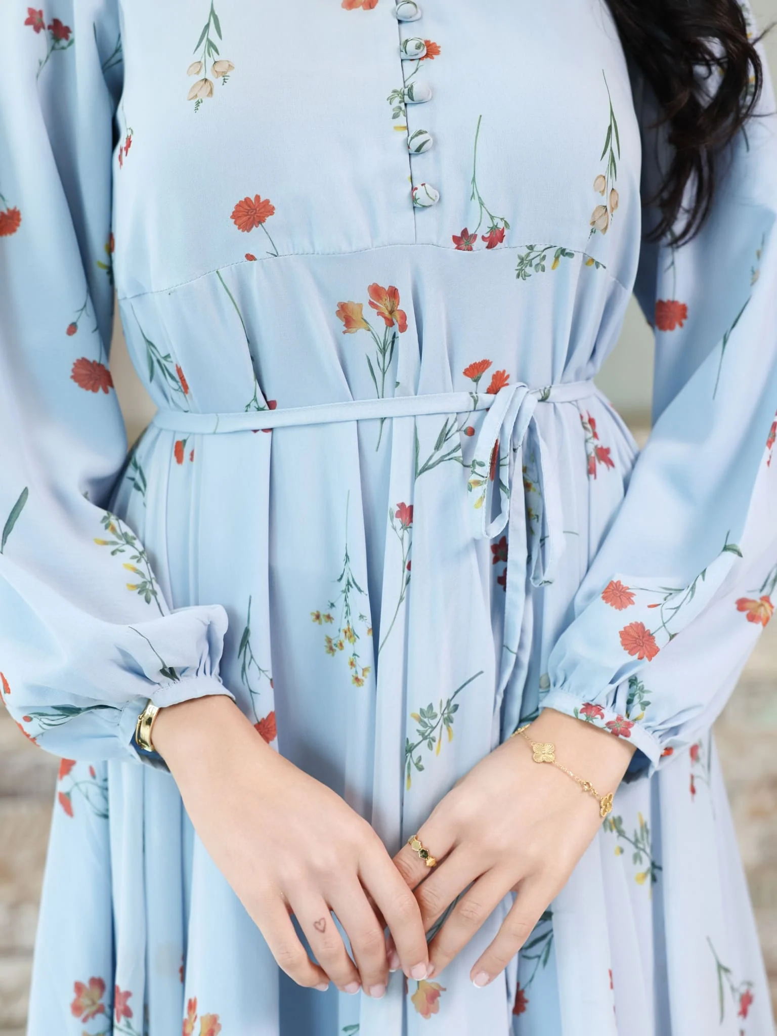 Marigold Blue Frill Dress - Image 2