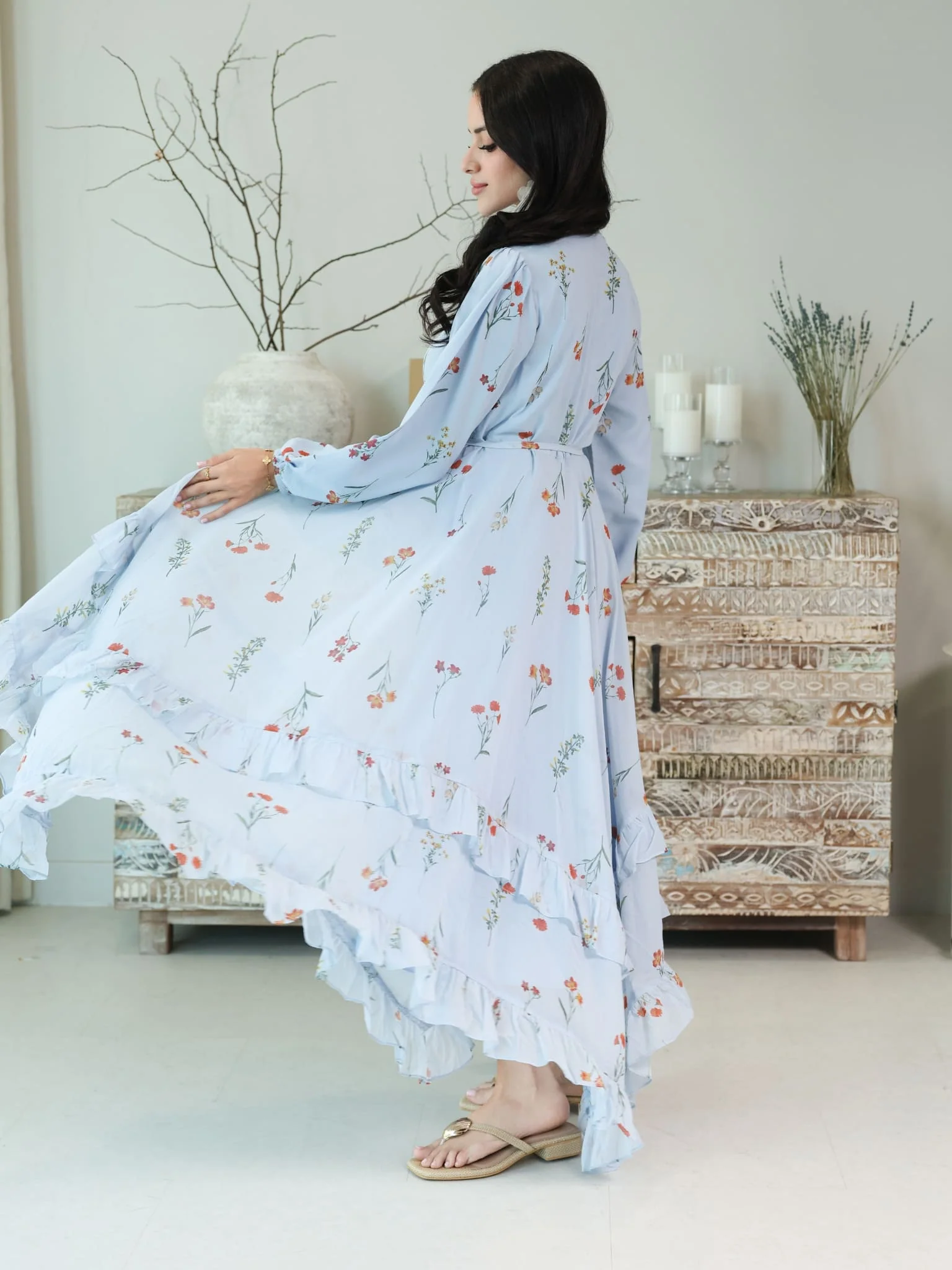 Marigold Blue Frill Dress - Image 5