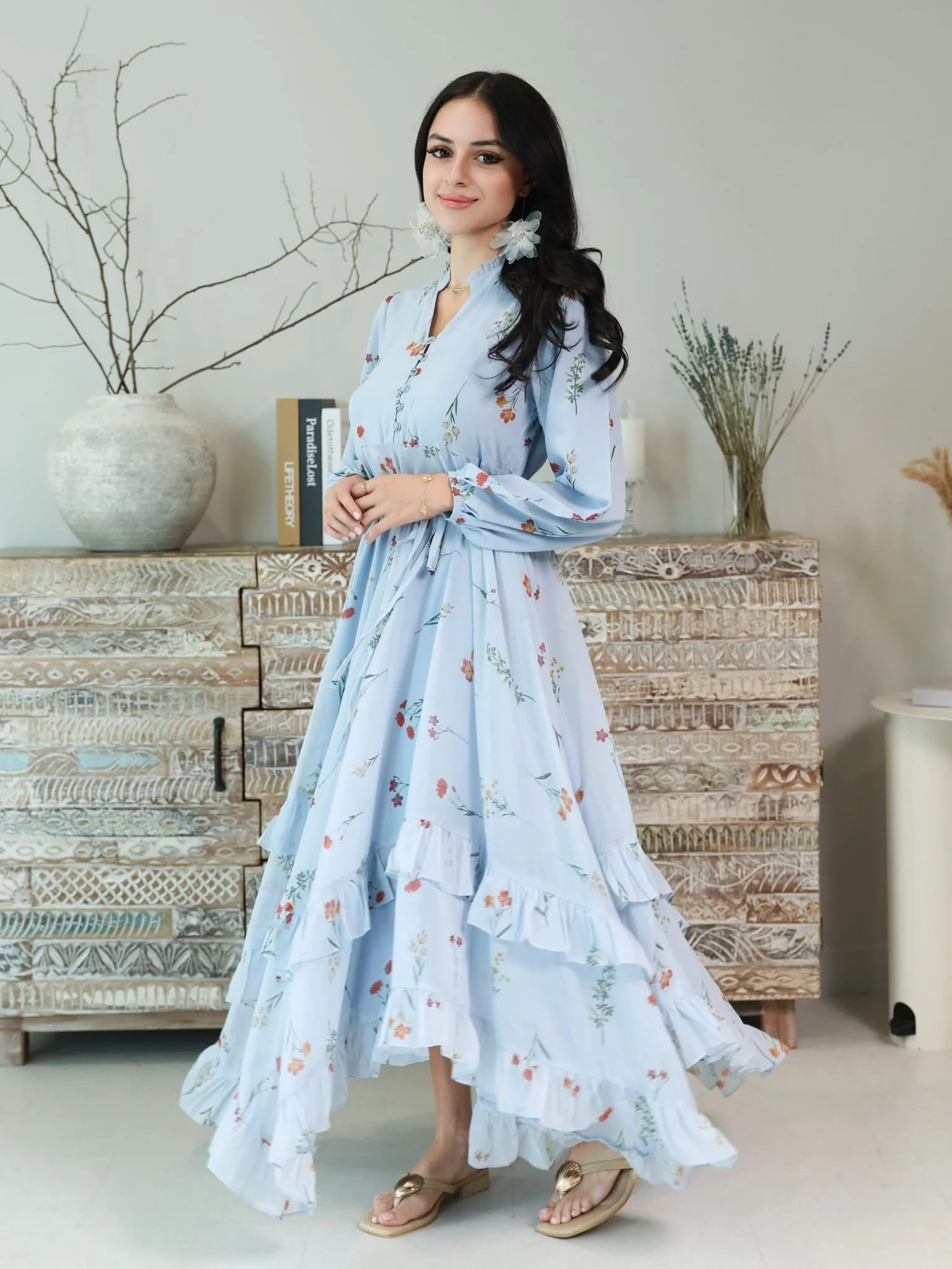 Marigold Blue Frill Dress - Image 6