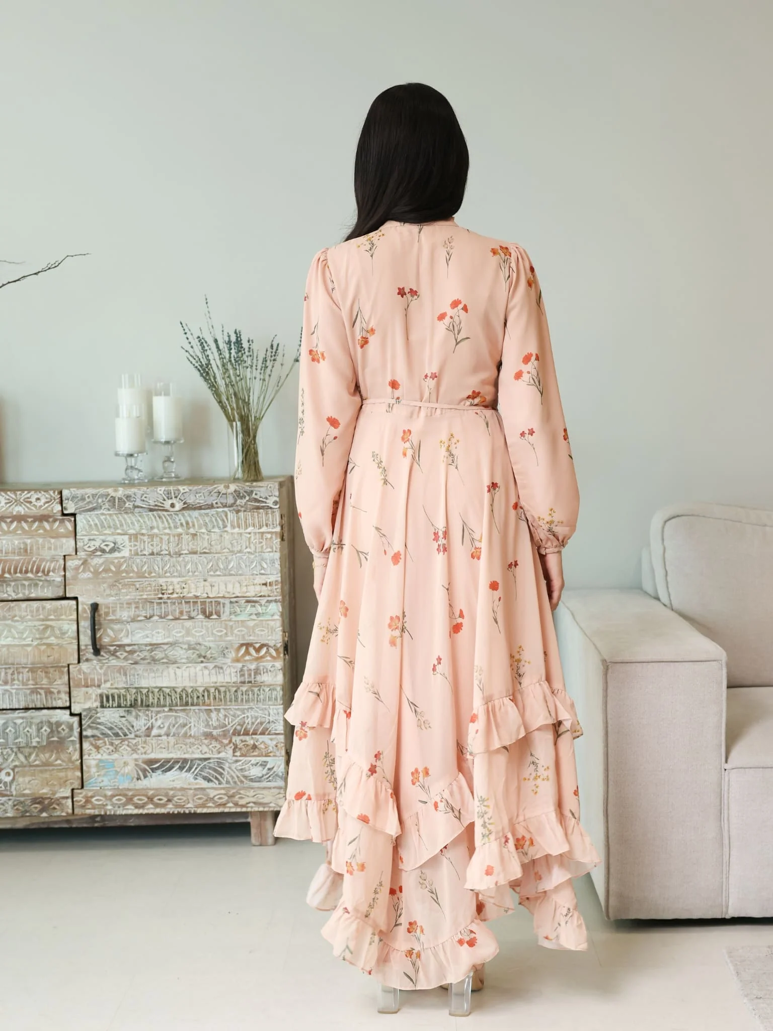 Marigold Peach Frill Dress - Image 3