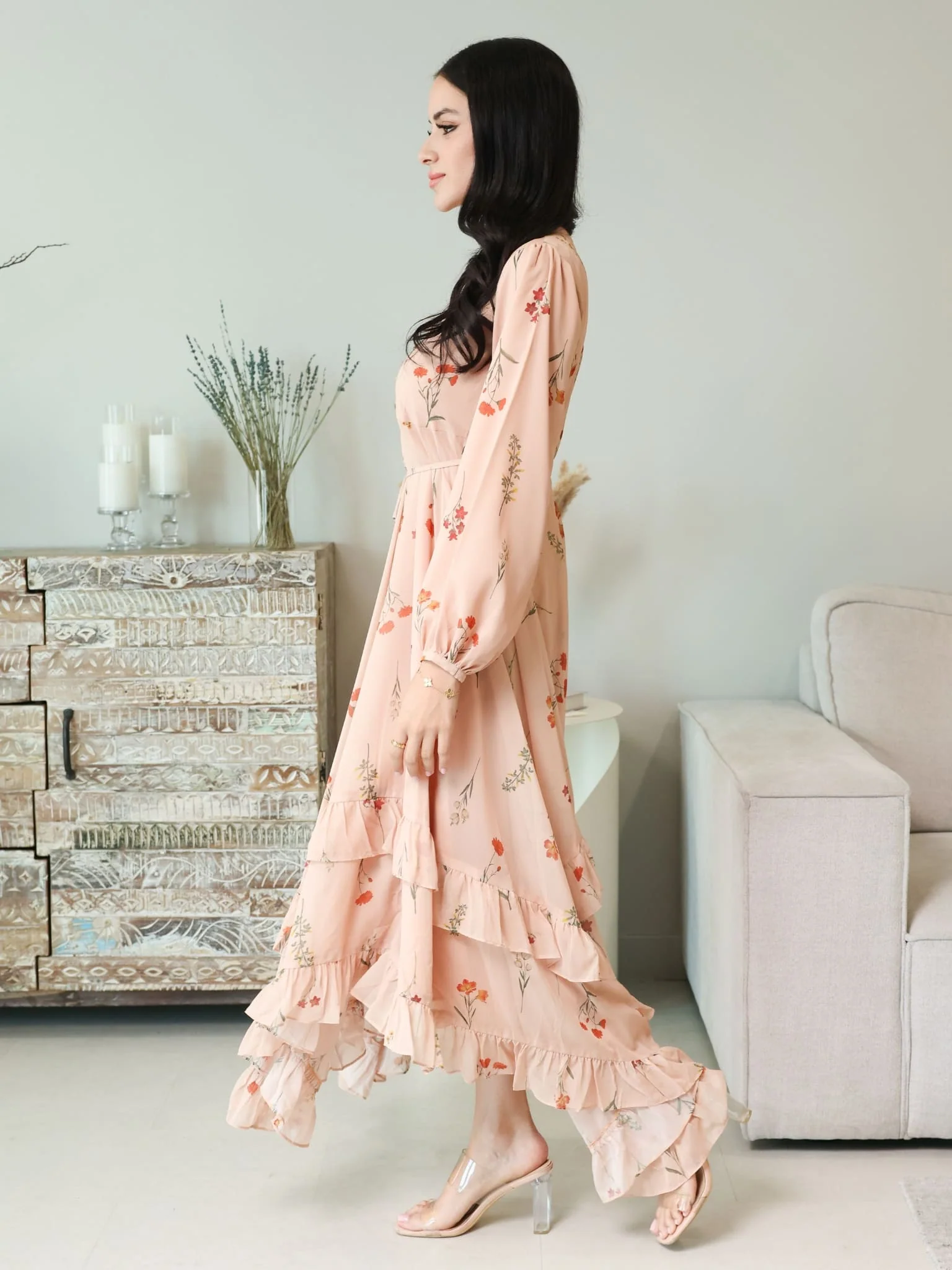 Marigold Peach Frill Dress - Image 6
