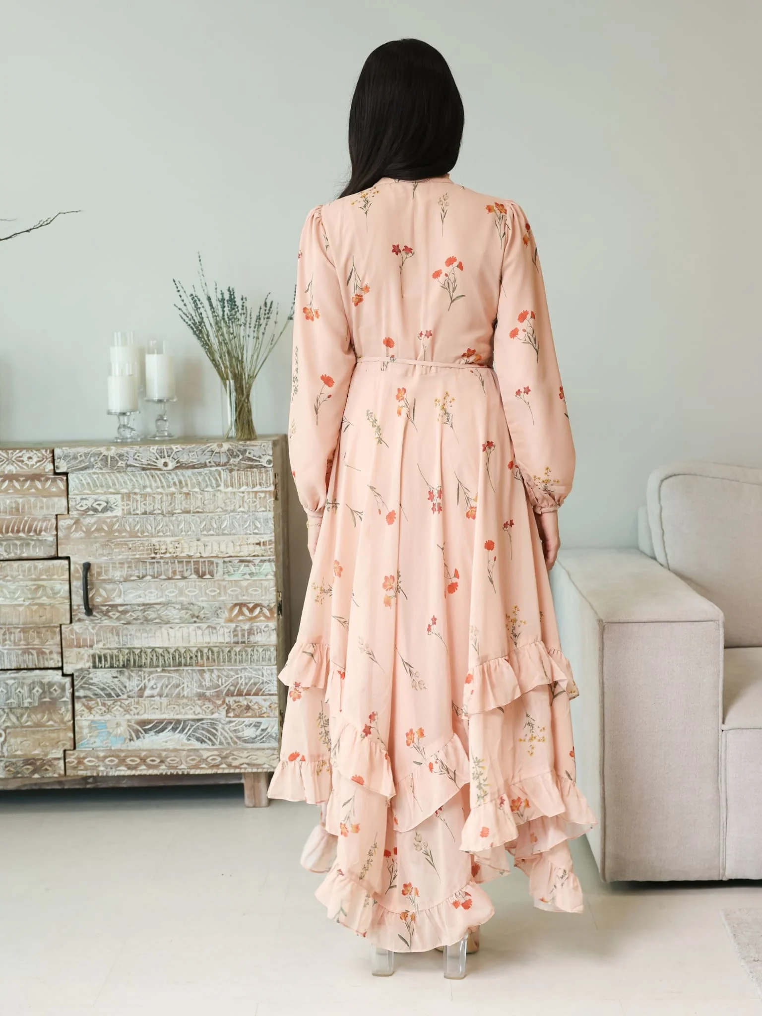 Marigold Peach Frill Dress - Image 8