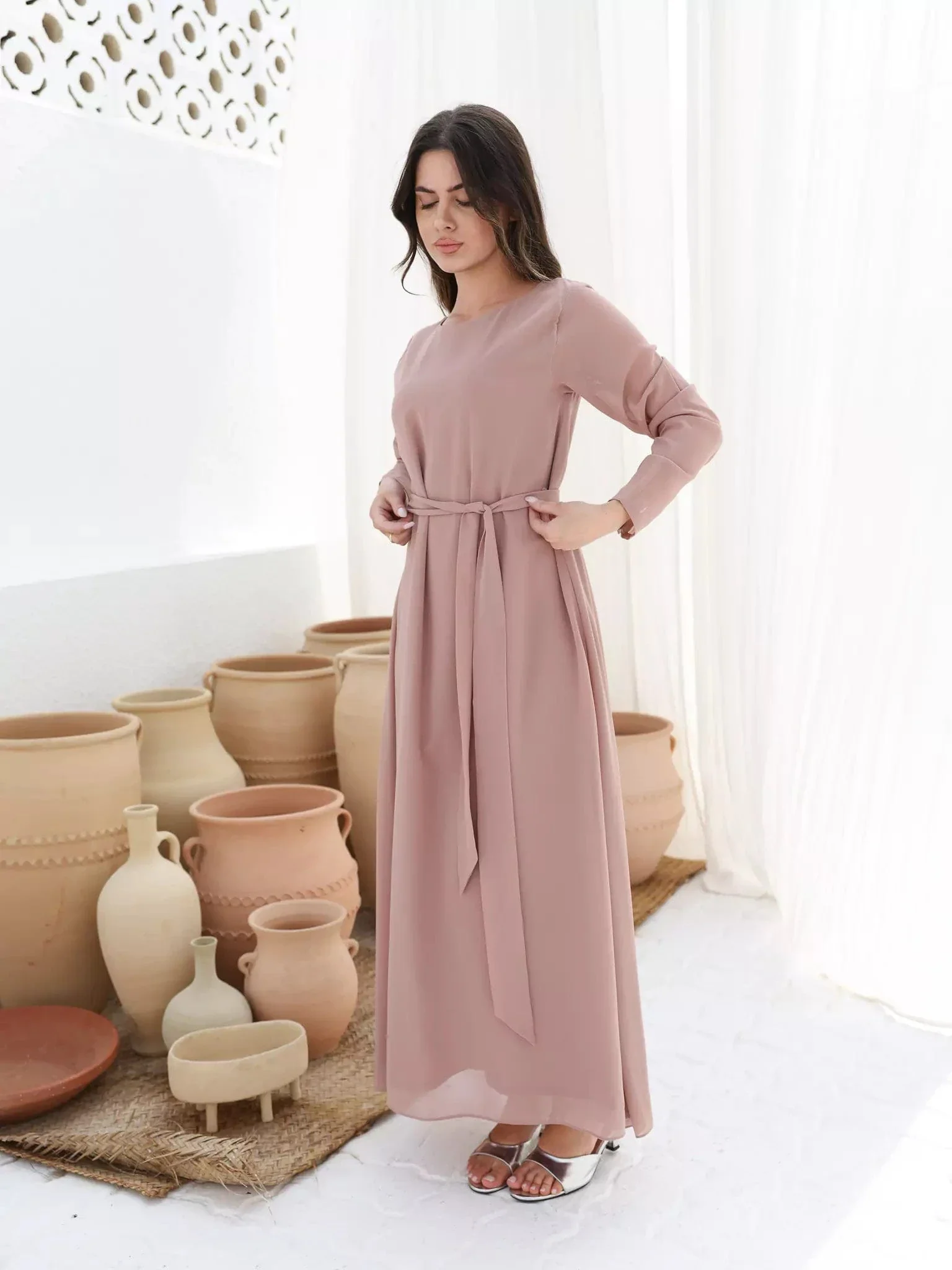 Mariposa Beige Full Dress And Upper - Image 5