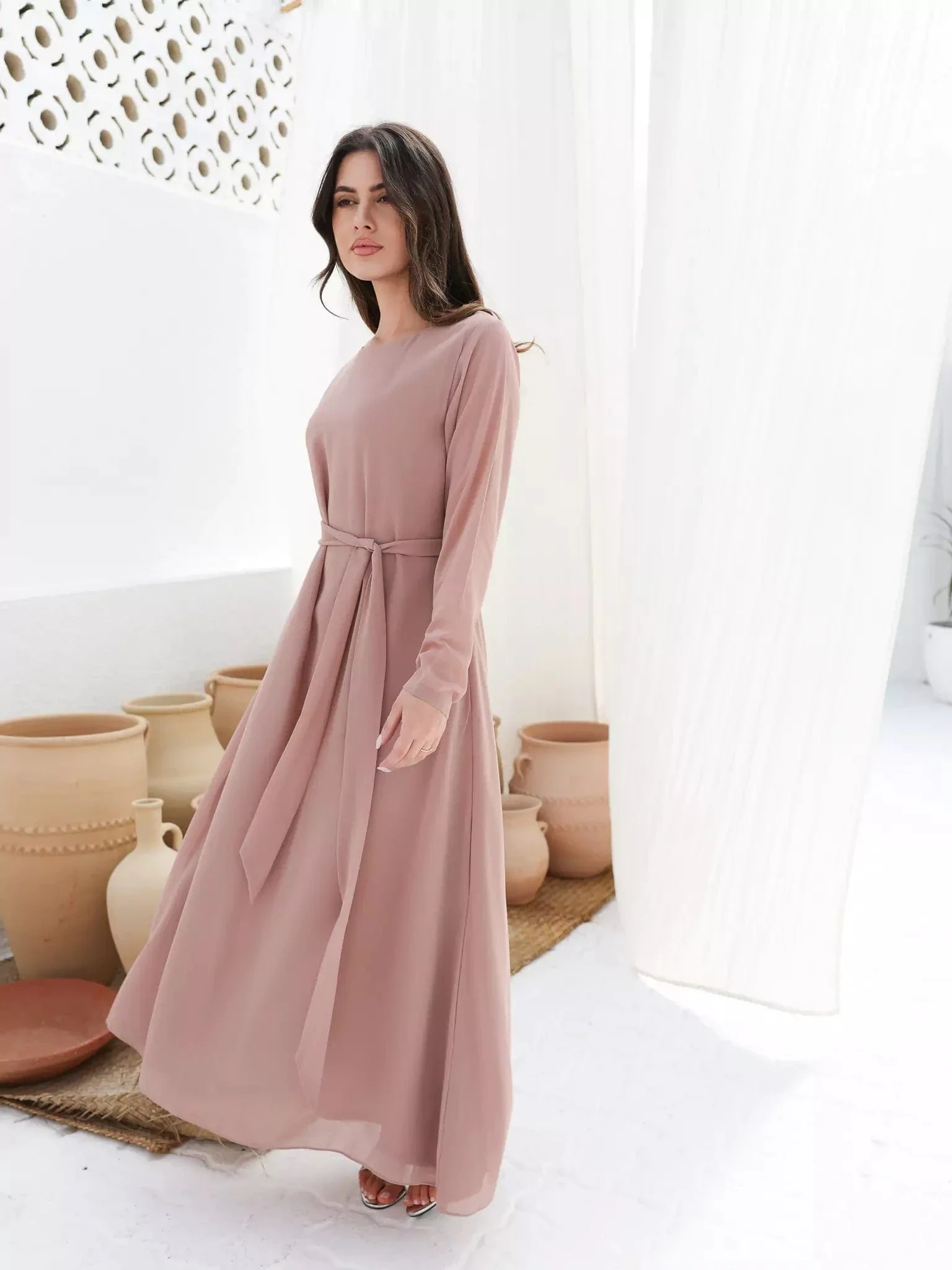 Mariposa Beige Full Dress And Upper - Image 7