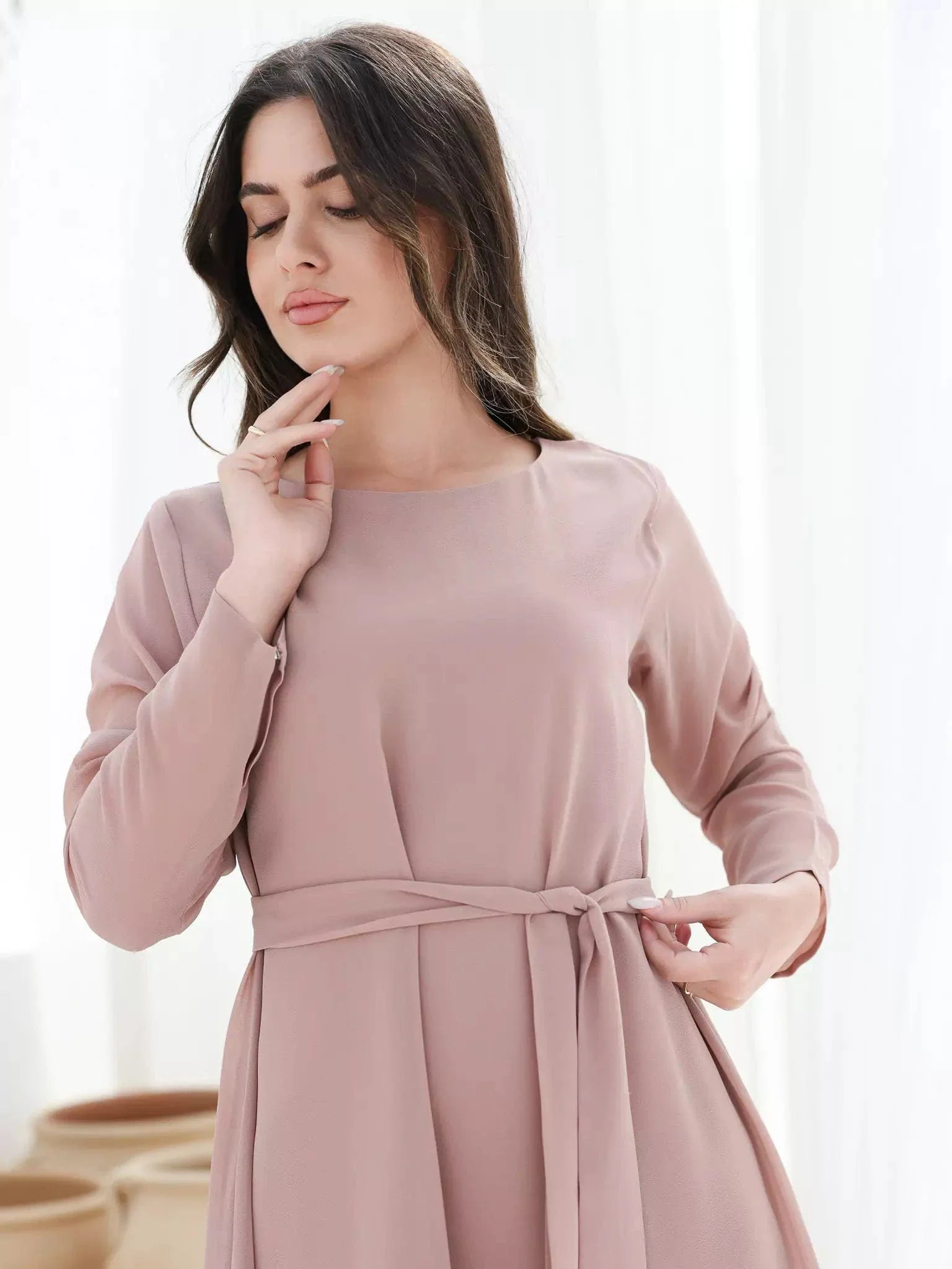 Mariposa Beige Full Dress And Upper - Image 8