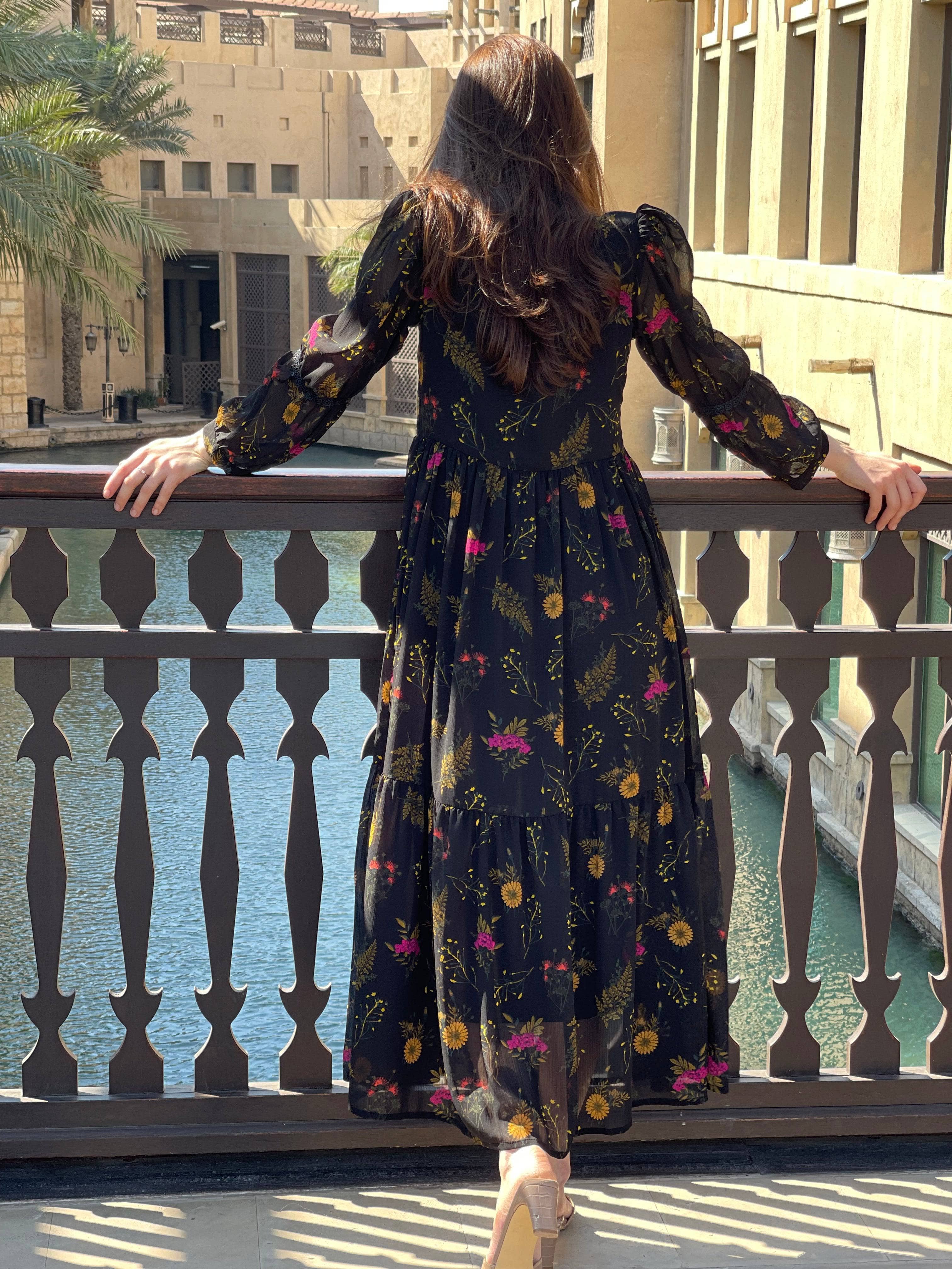 Mays Day Black Floral Dress - Image 11